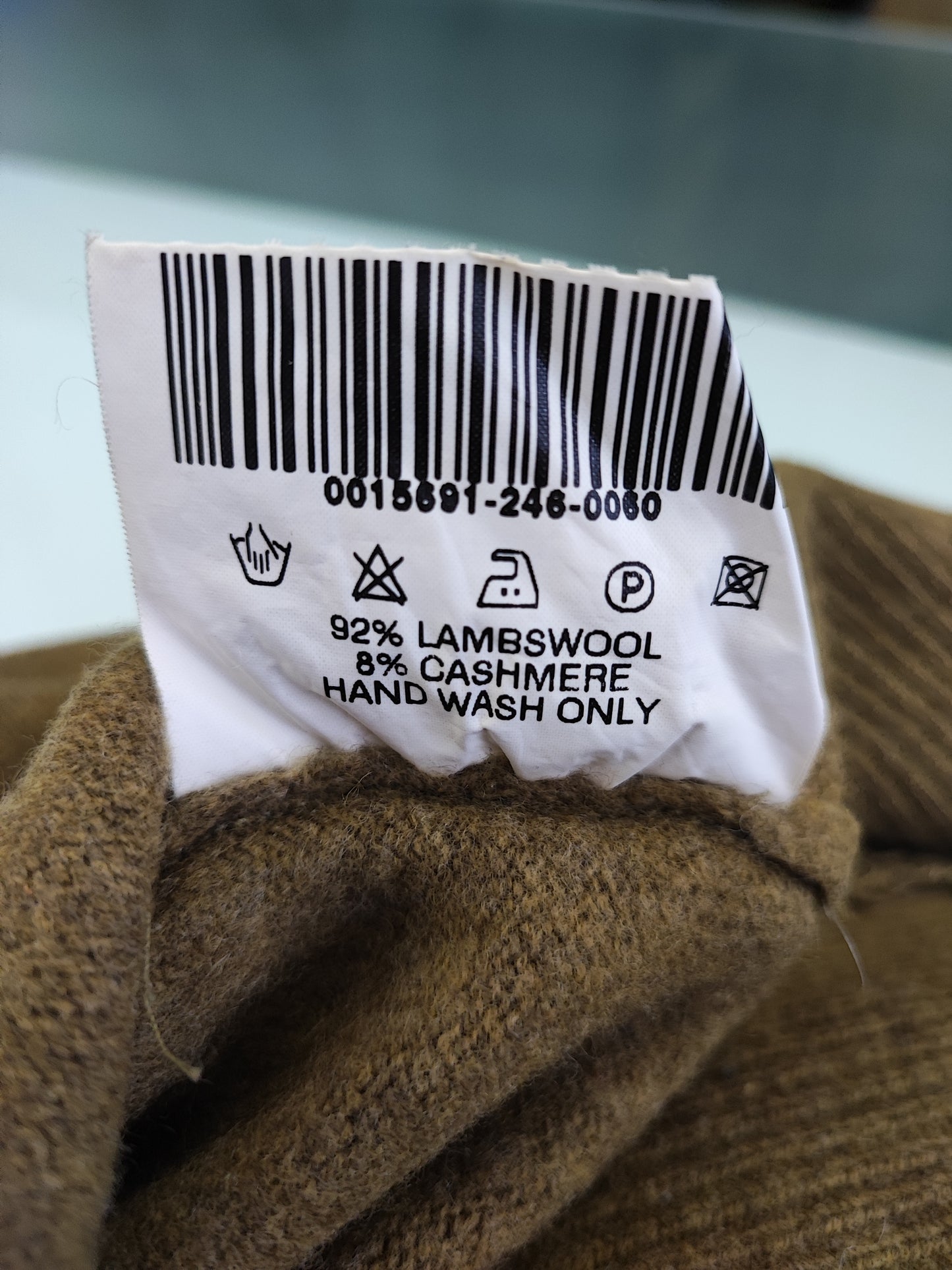 Maglione Barbour da uomo in lana verde chiaro XLarge-Man Green Jumper Size XLarge