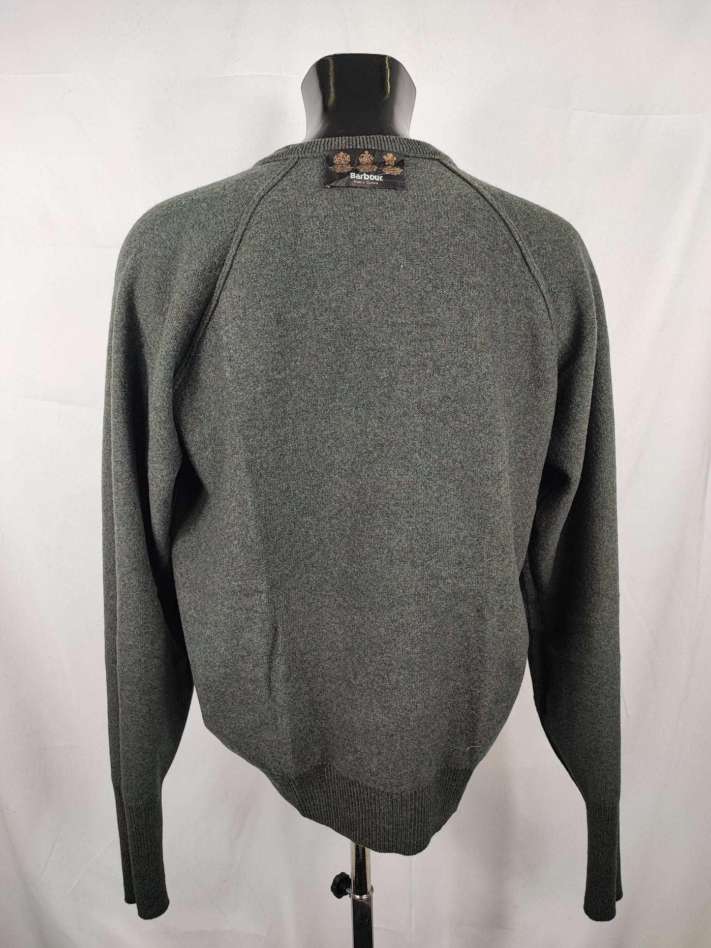 Maglione Barbour da uomo in lana verde scuro Large - Man Green Jumper Size Large