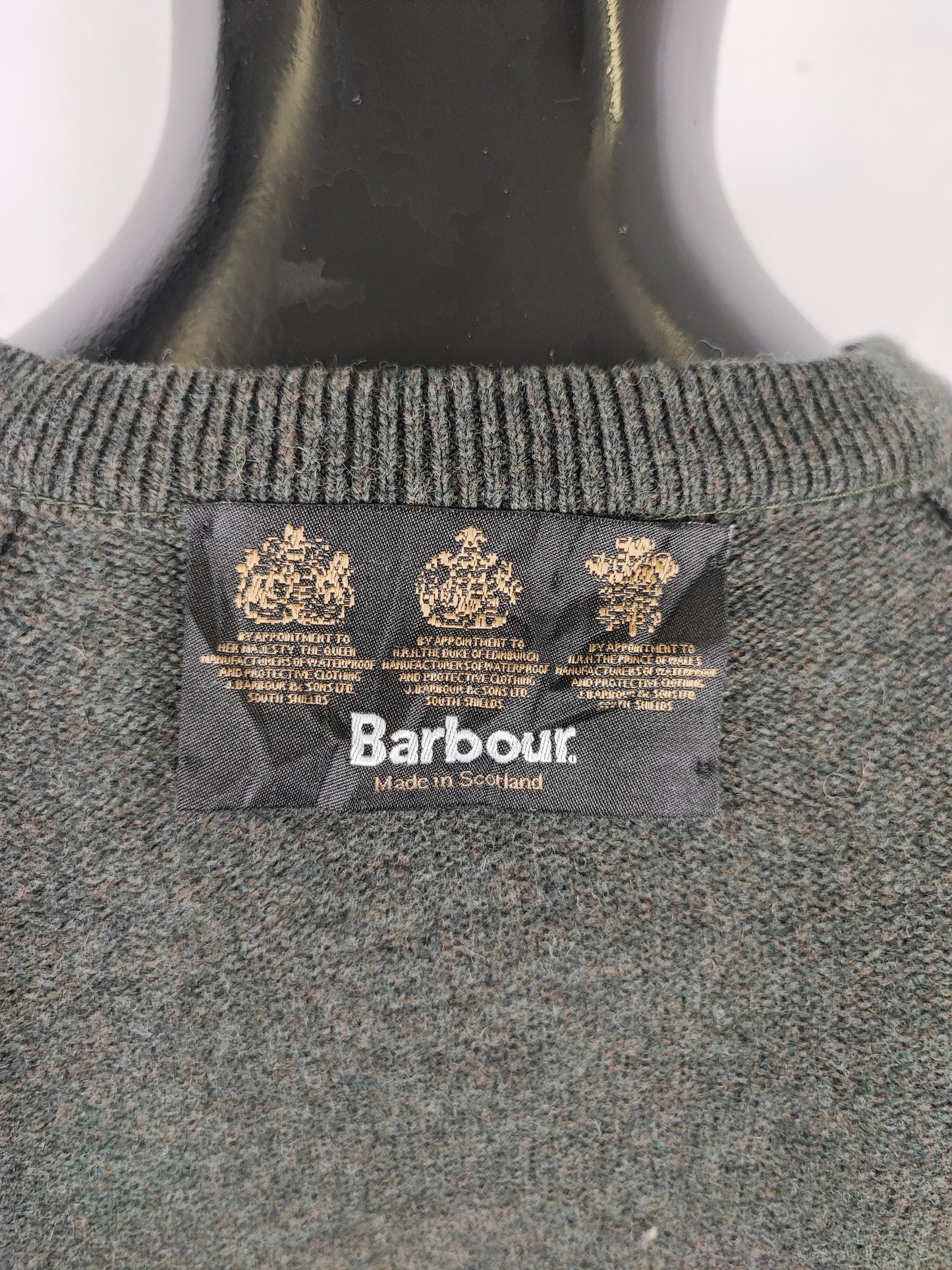Maglione Barbour da uomo in lana verde scuro Large - Man Green Jumper Size Large
