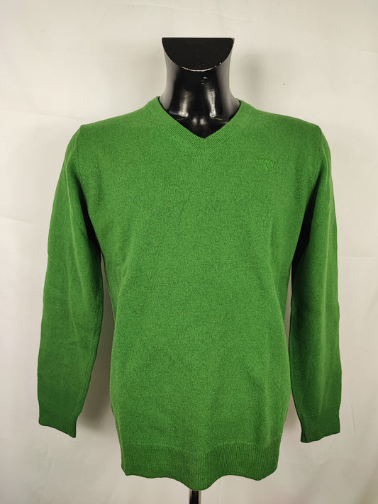 Maglione Barbour da uomo in lana verde Medium- Man Green Jumper Vneck Size Medium