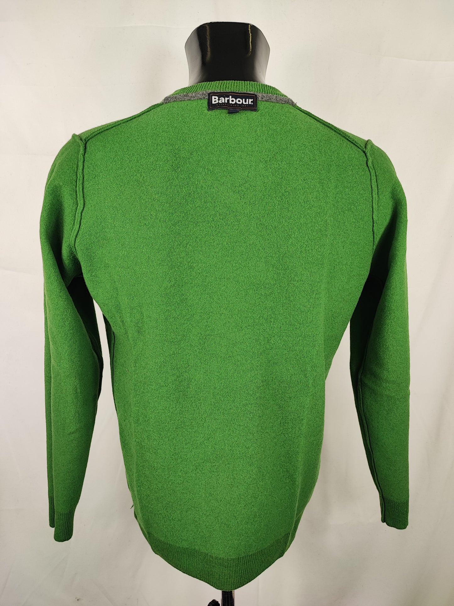 Maglione Barbour da uomo in lana verde Medium- Man Green Jumper Vneck Size Medium