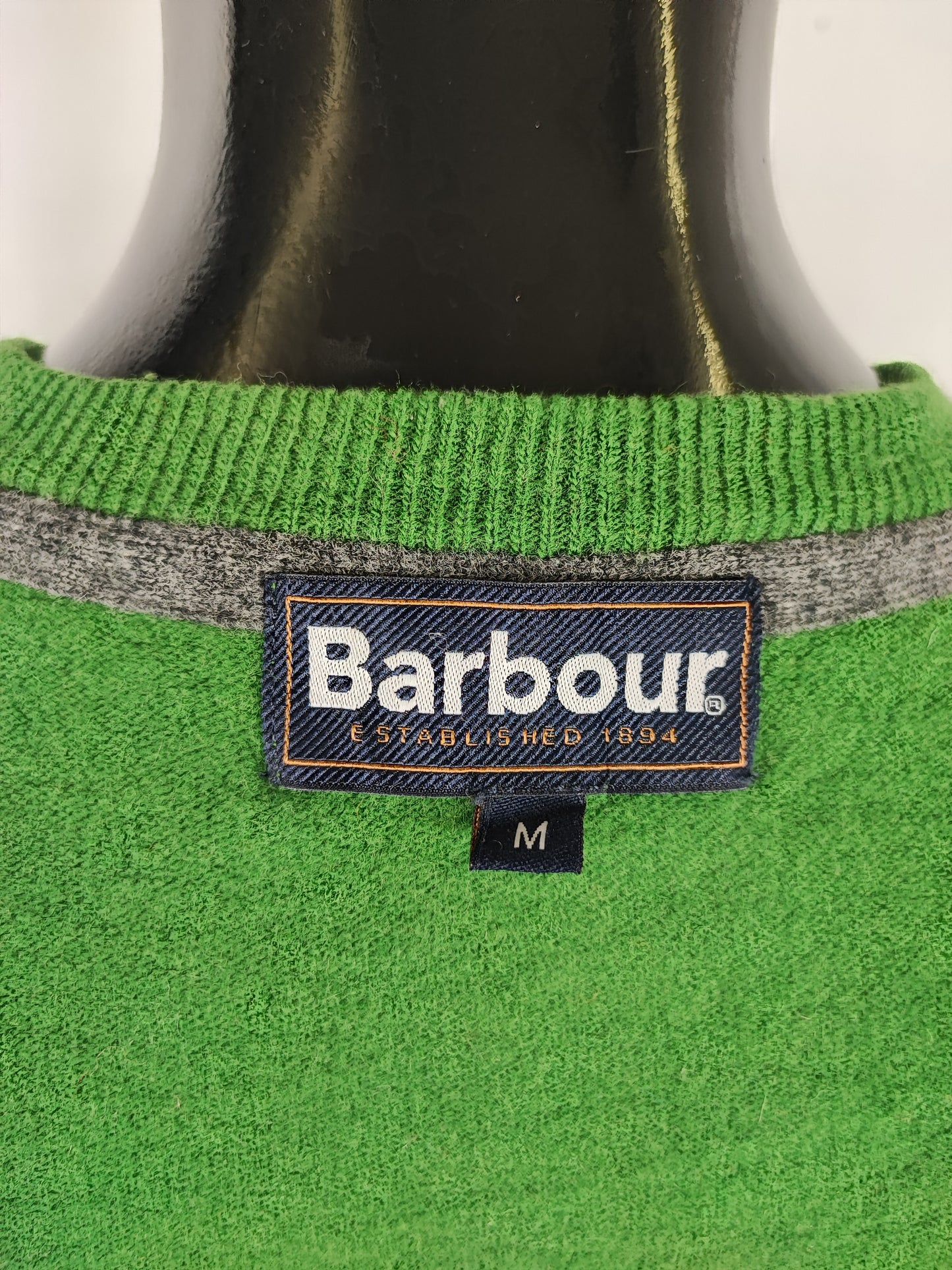Maglione Barbour da uomo in lana verde Medium- Man Green Jumper Vneck Size Medium