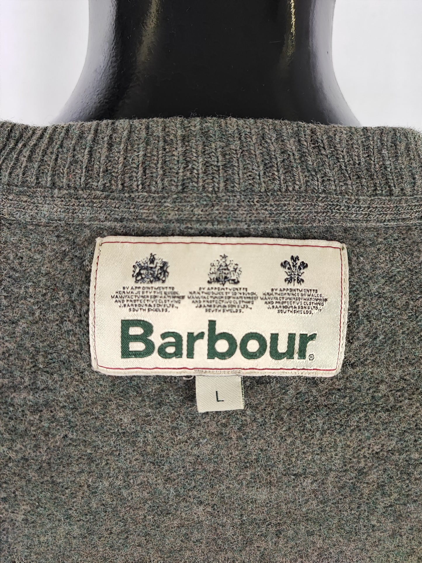 Maglione Barbour da uomo in lana verde Large- Man Green Jumper Size Large