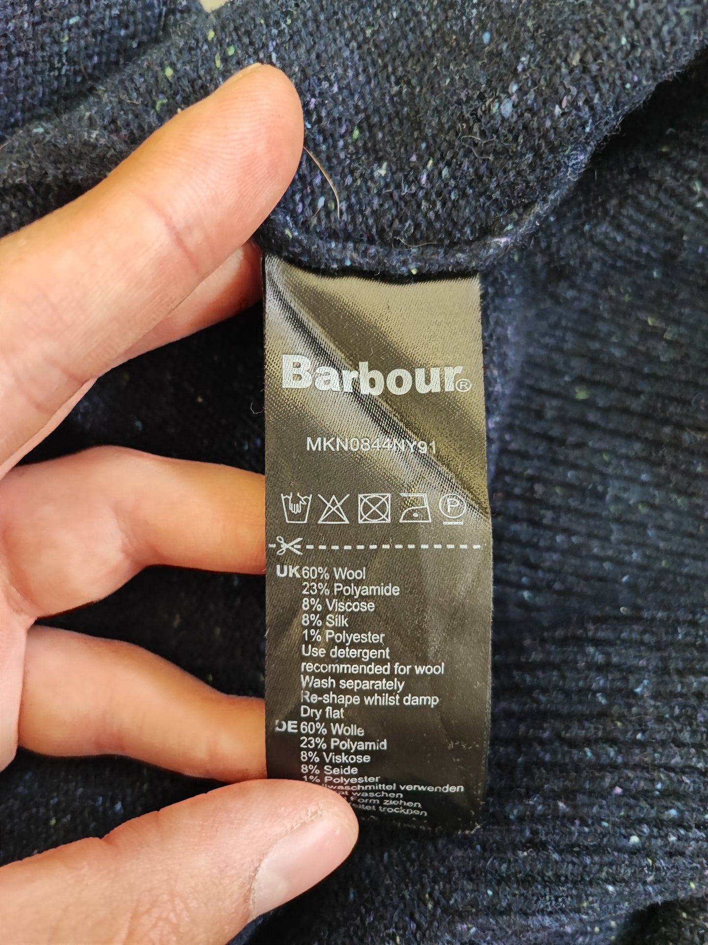 Maglione Barbour da uomo in lana blu XXLarge- Man Navy Jumper Size XXLarge