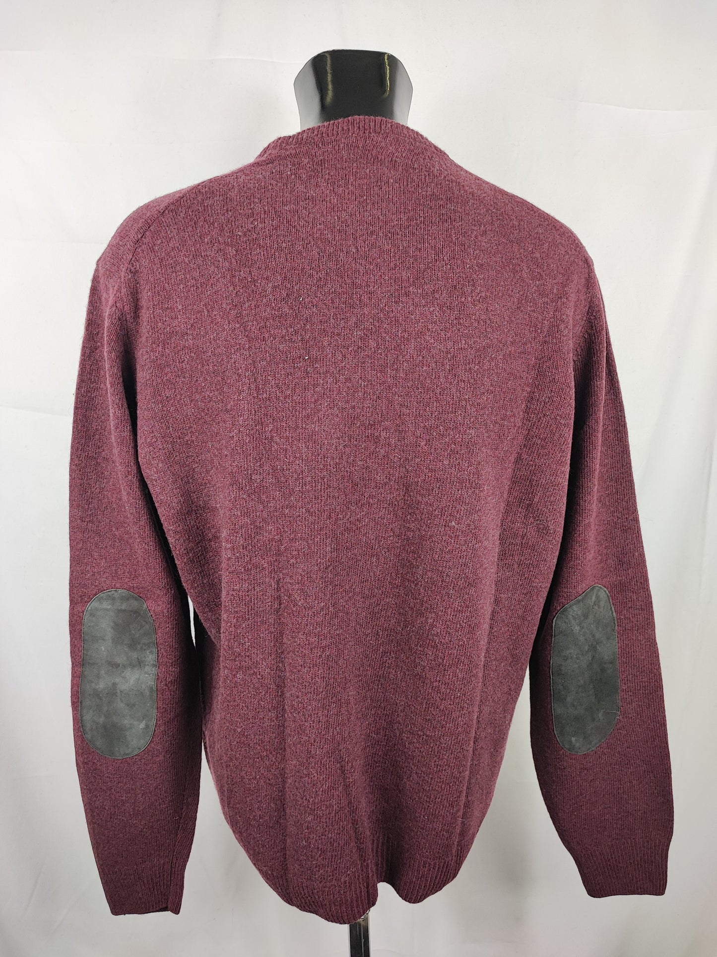 Maglione Barbour da uomo in lana Bordeaux Large- Man Burgundy Wool Jumper Size Large