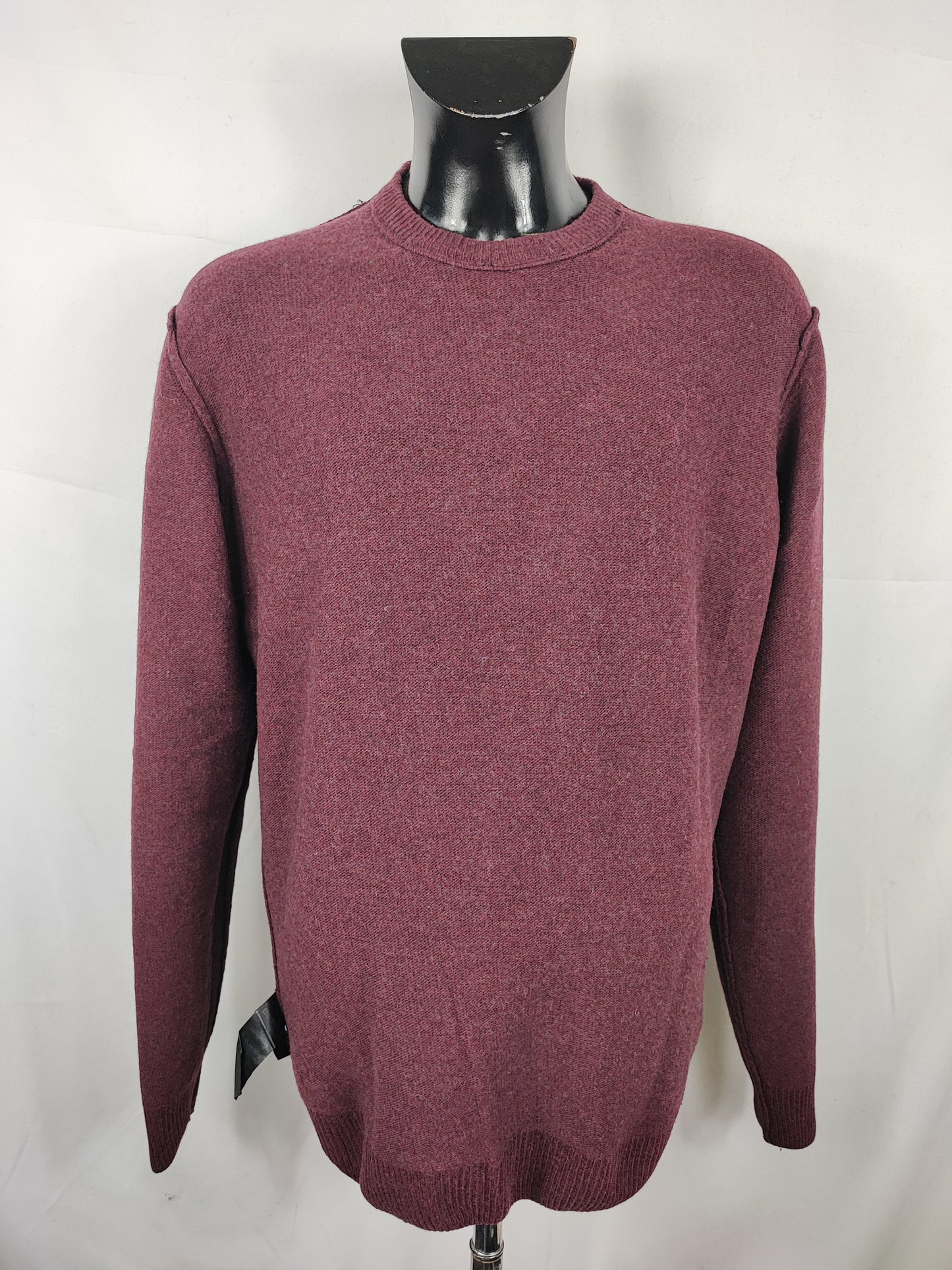 Maglione Barbour da uomo in lana Bordeaux Large- Man Burgundy Wool Jumper Size Large