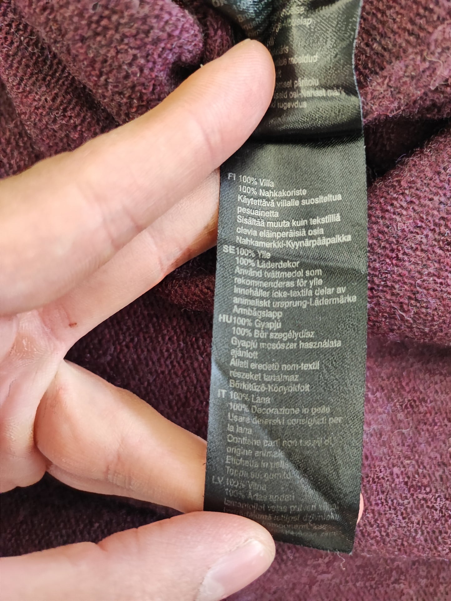 Maglione Barbour da uomo in lana Bordeaux Large- Man Burgundy Wool Jumper Size Large