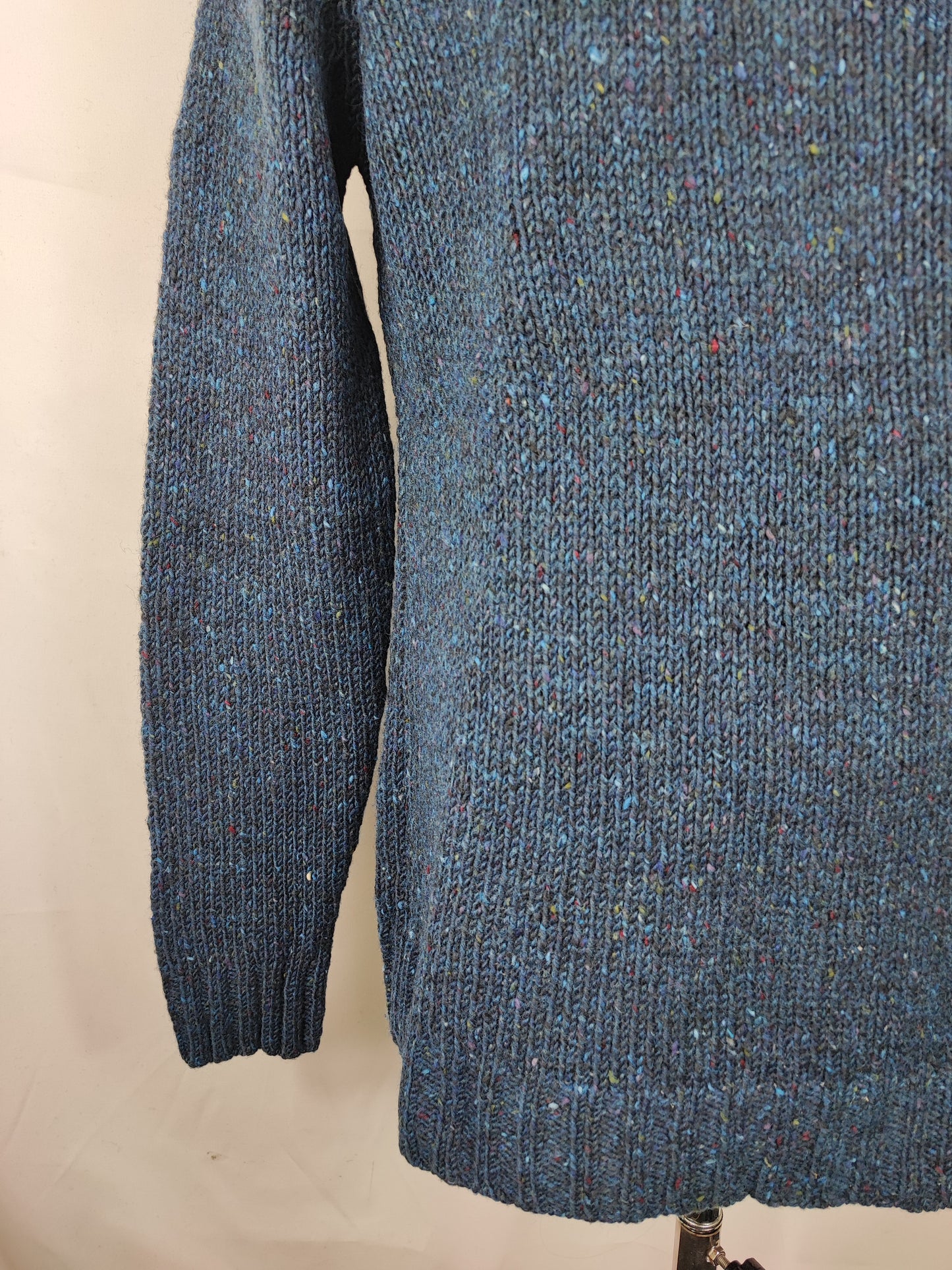 Maglione Barbour da uomo in lana blu fantasia Large- Man Navy Jumper Size Large