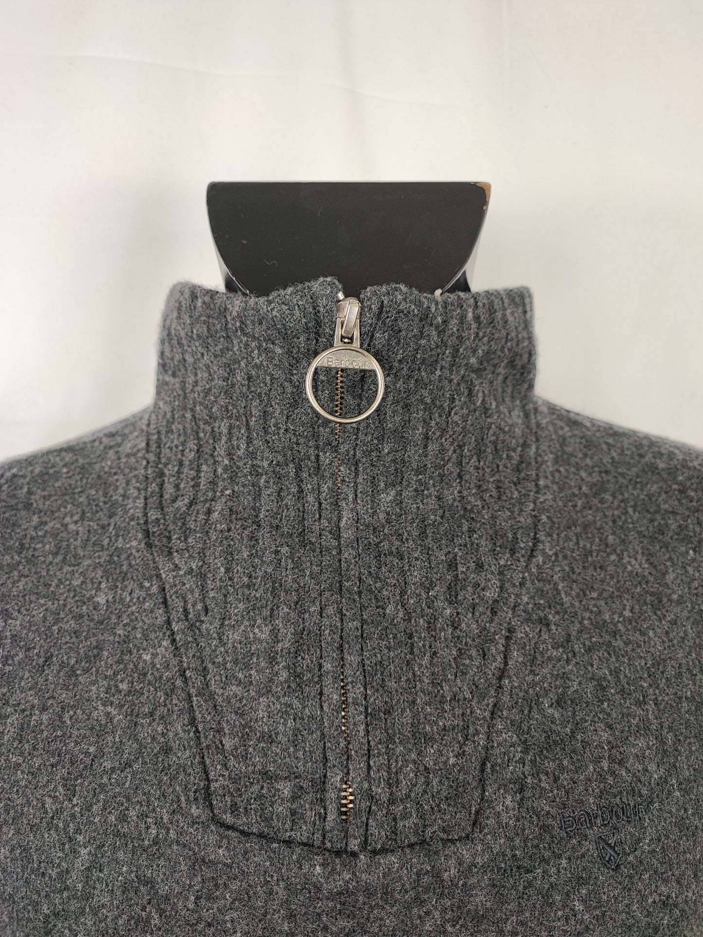 Maglione Barbour da uomo in lana grigio Large- Man Grey Wool Jumper Size Large