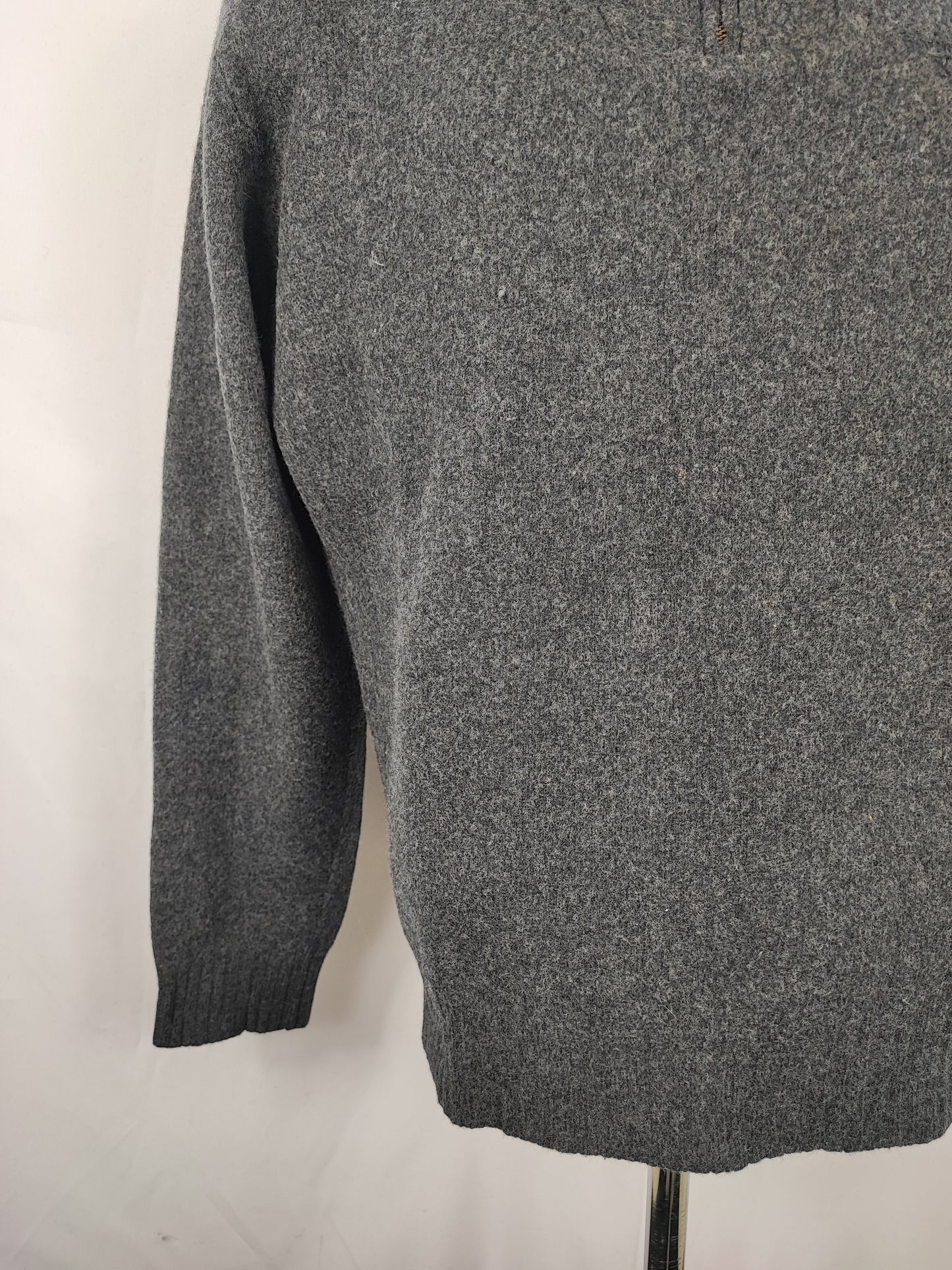 Maglione Barbour da uomo in lana grigio Large- Man Grey Wool Jumper Size Large