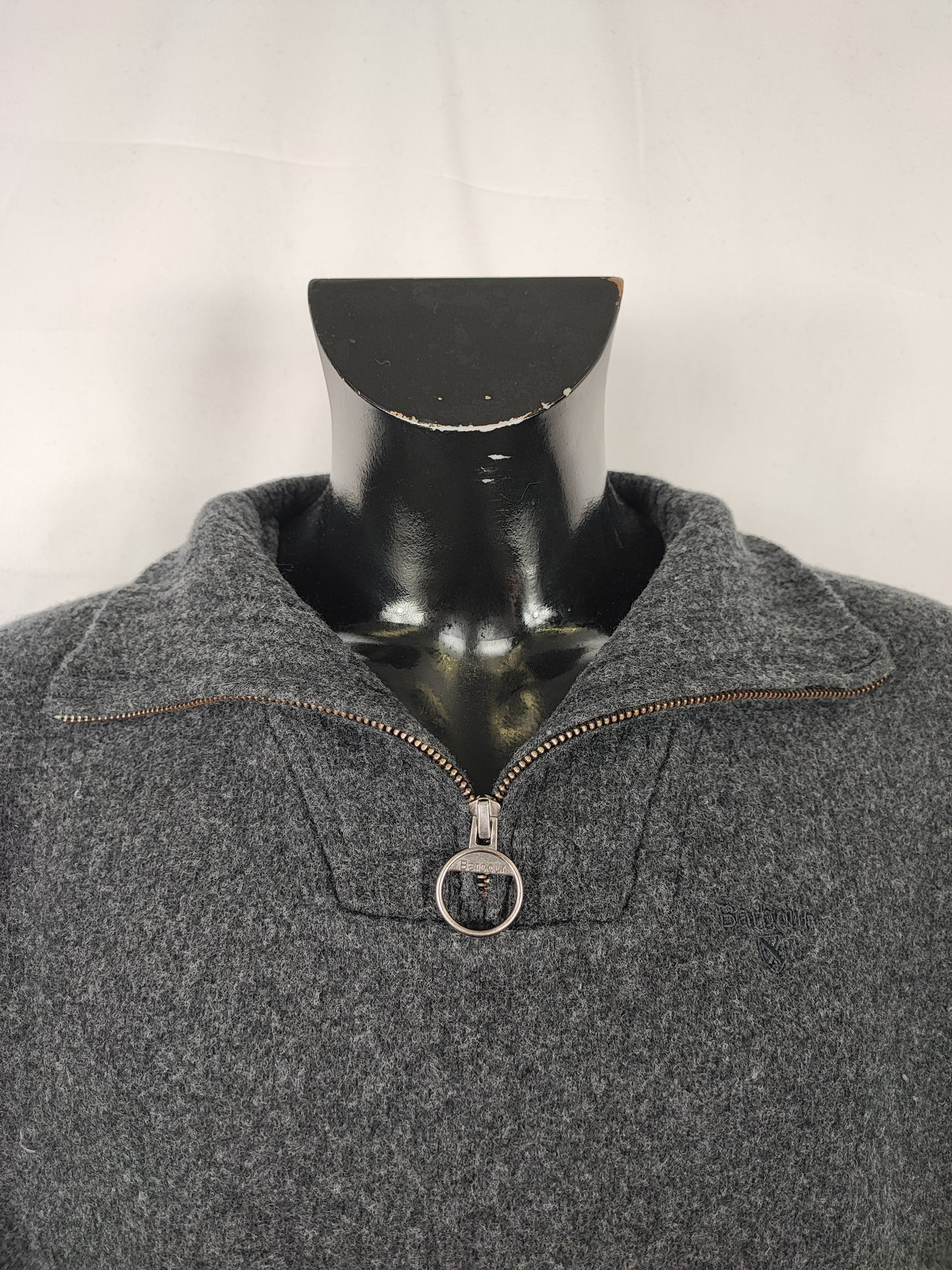 Maglione Barbour da uomo in lana grigio Large- Man Grey Wool Jumper Size Large