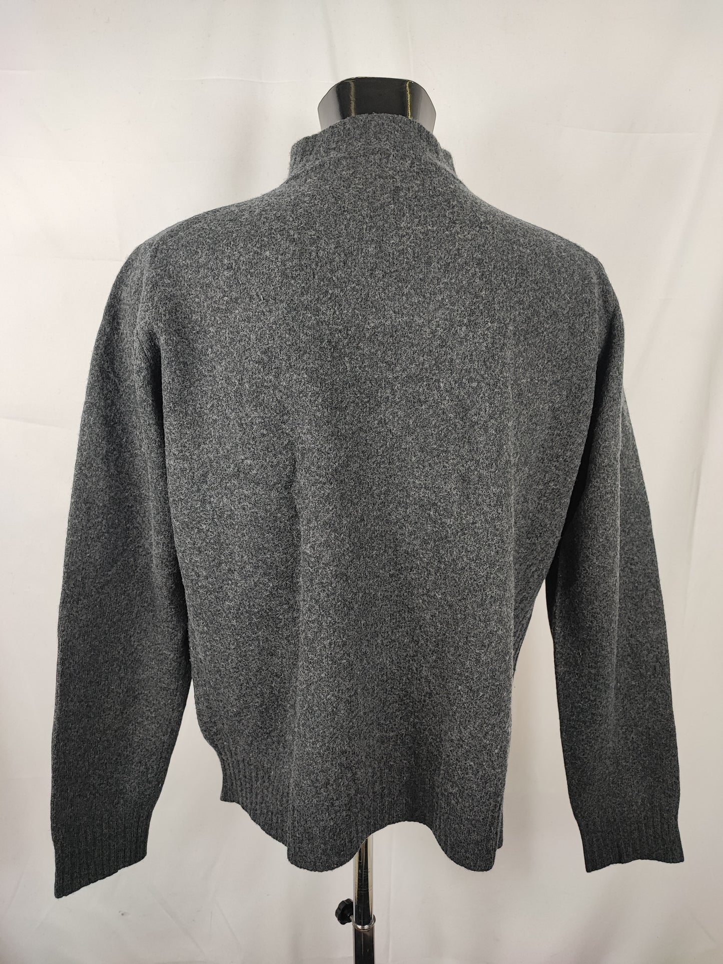 Maglione Barbour da uomo in lana grigio Large- Man Grey Wool Jumper Size Large