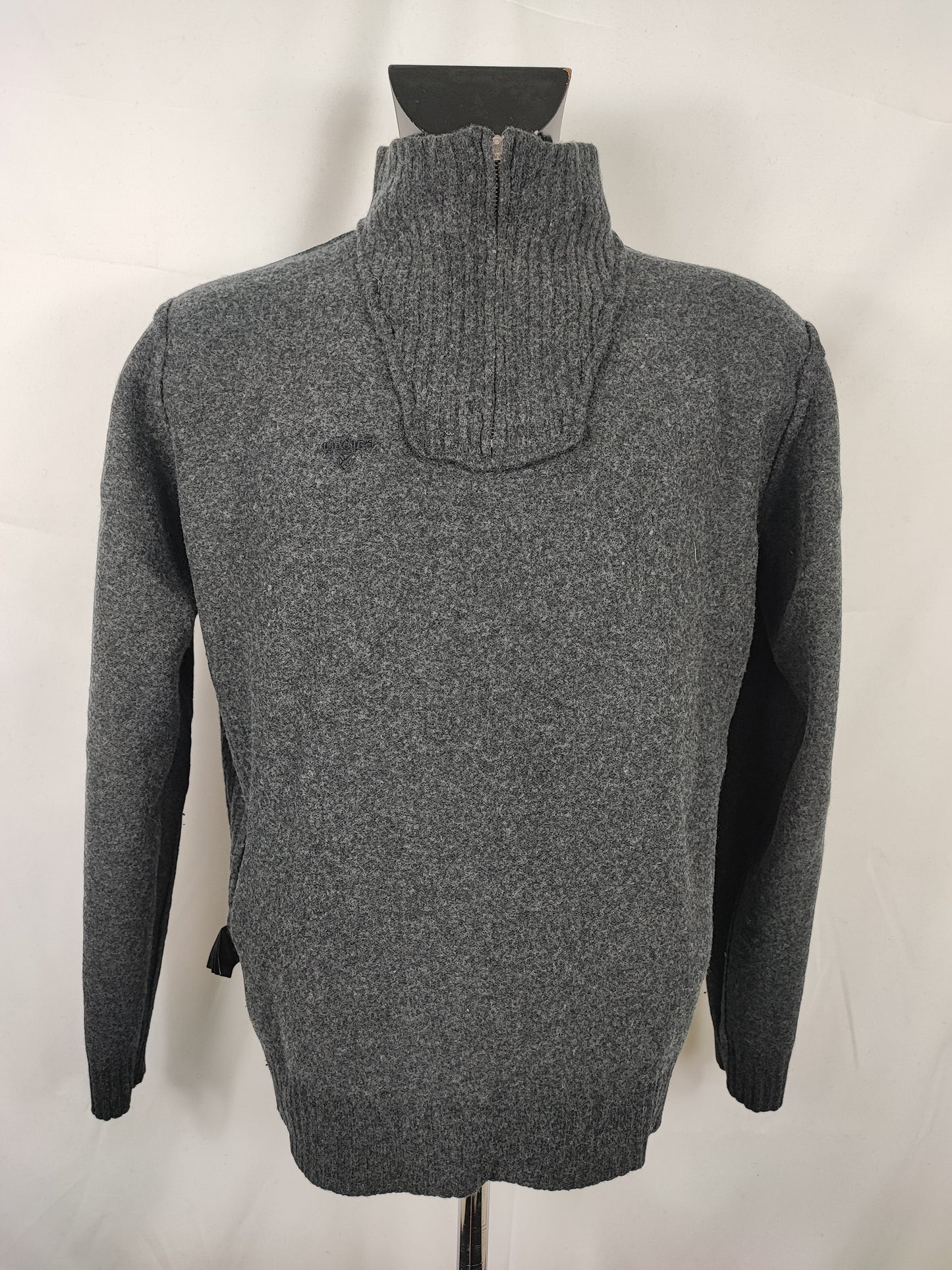 Maglione Barbour da uomo in lana grigio Large- Man Grey Wool Jumper Size Large