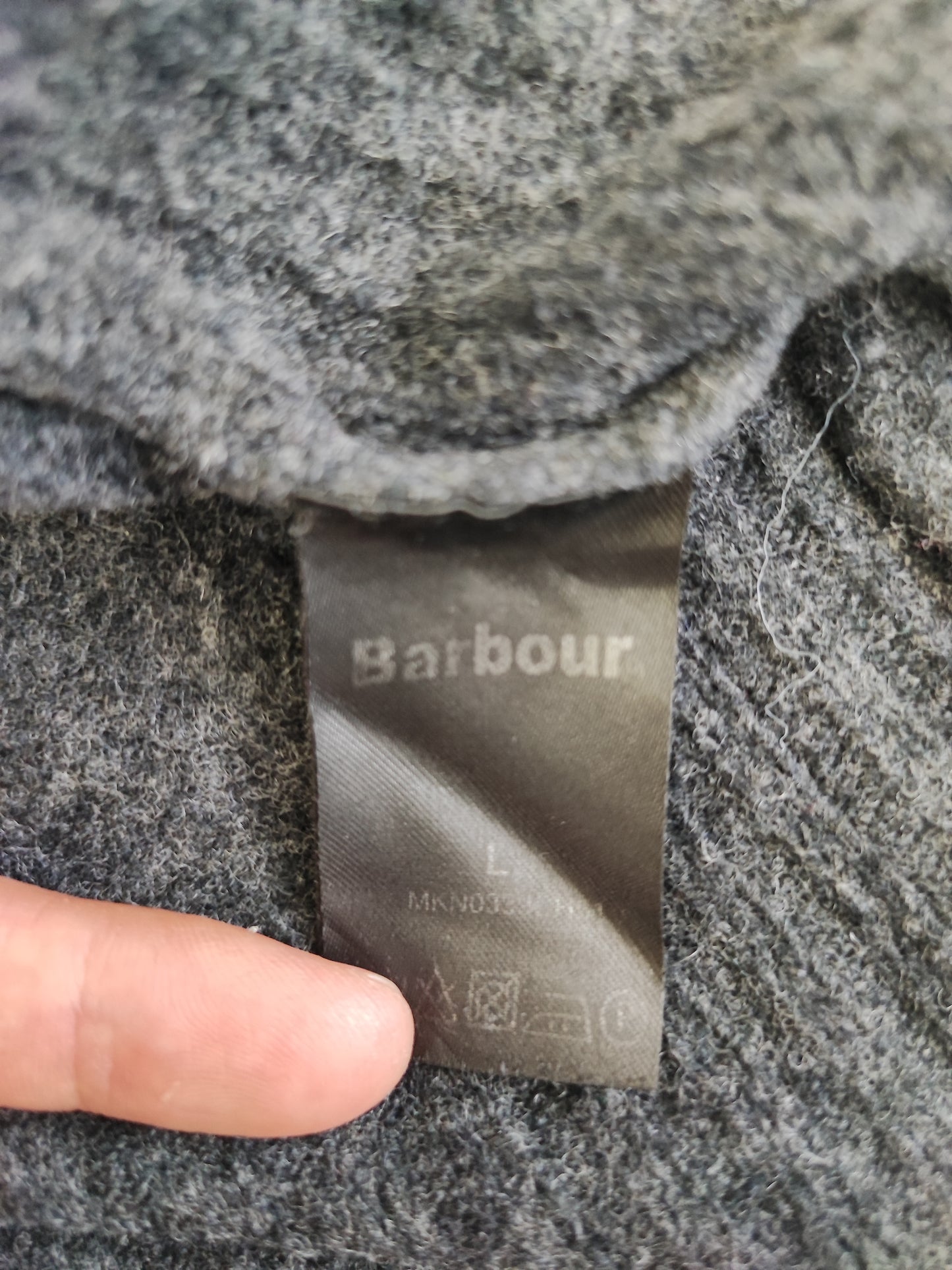 Maglione Barbour da uomo in lana grigio Large- Man Grey Wool Jumper Size Large