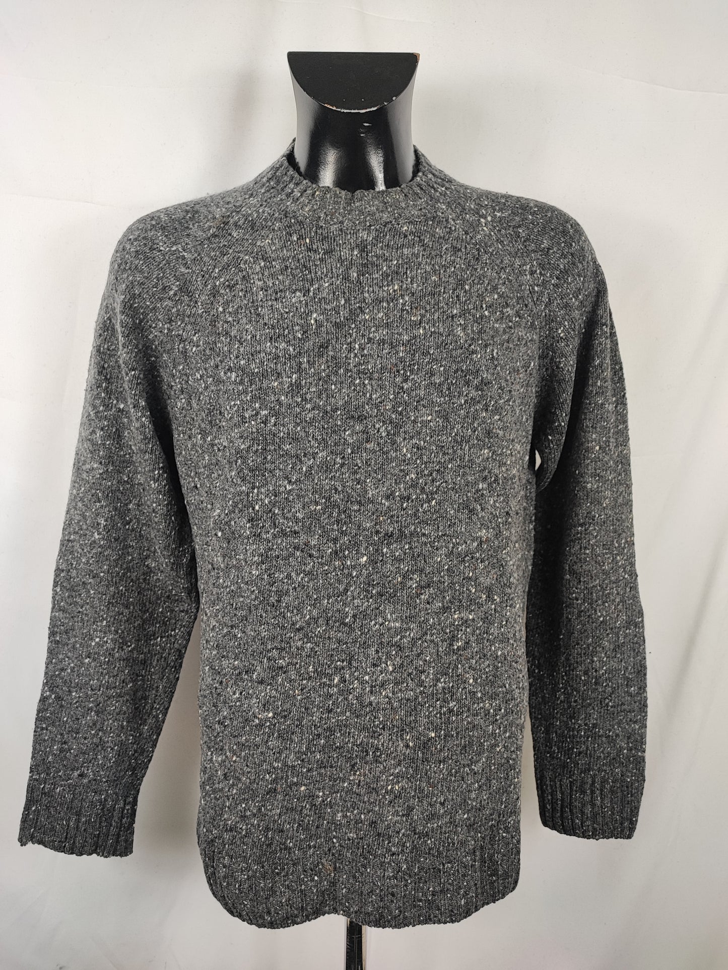 Maglione Barbour da uomo in lana grigio Medium- Man Grey Wool Jumper Size Medium