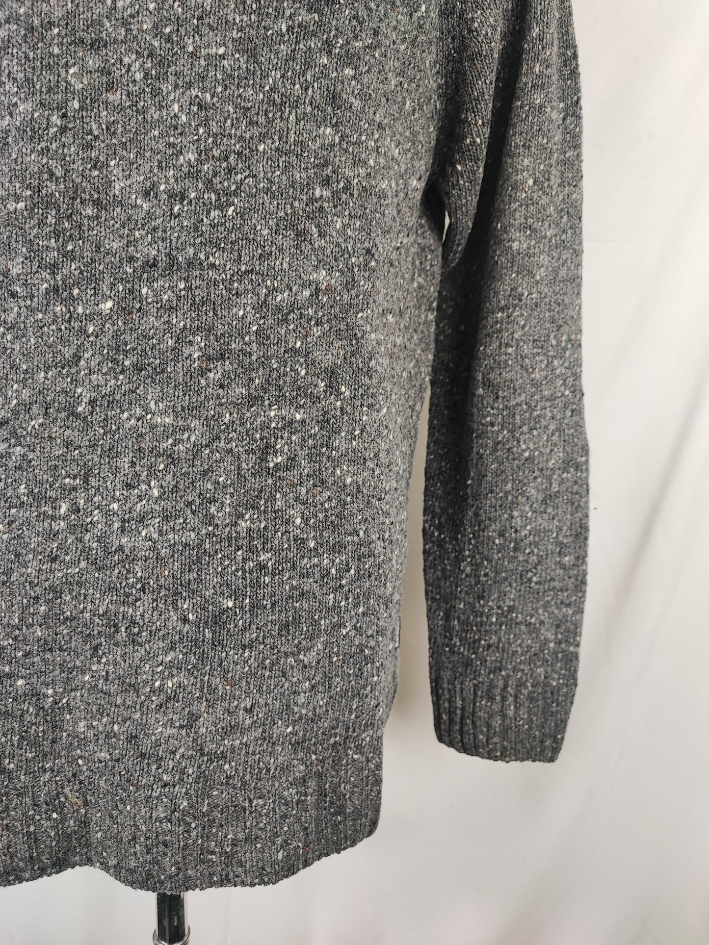 Maglione Barbour da uomo in lana grigio Medium- Man Grey Wool Jumper Size Medium
