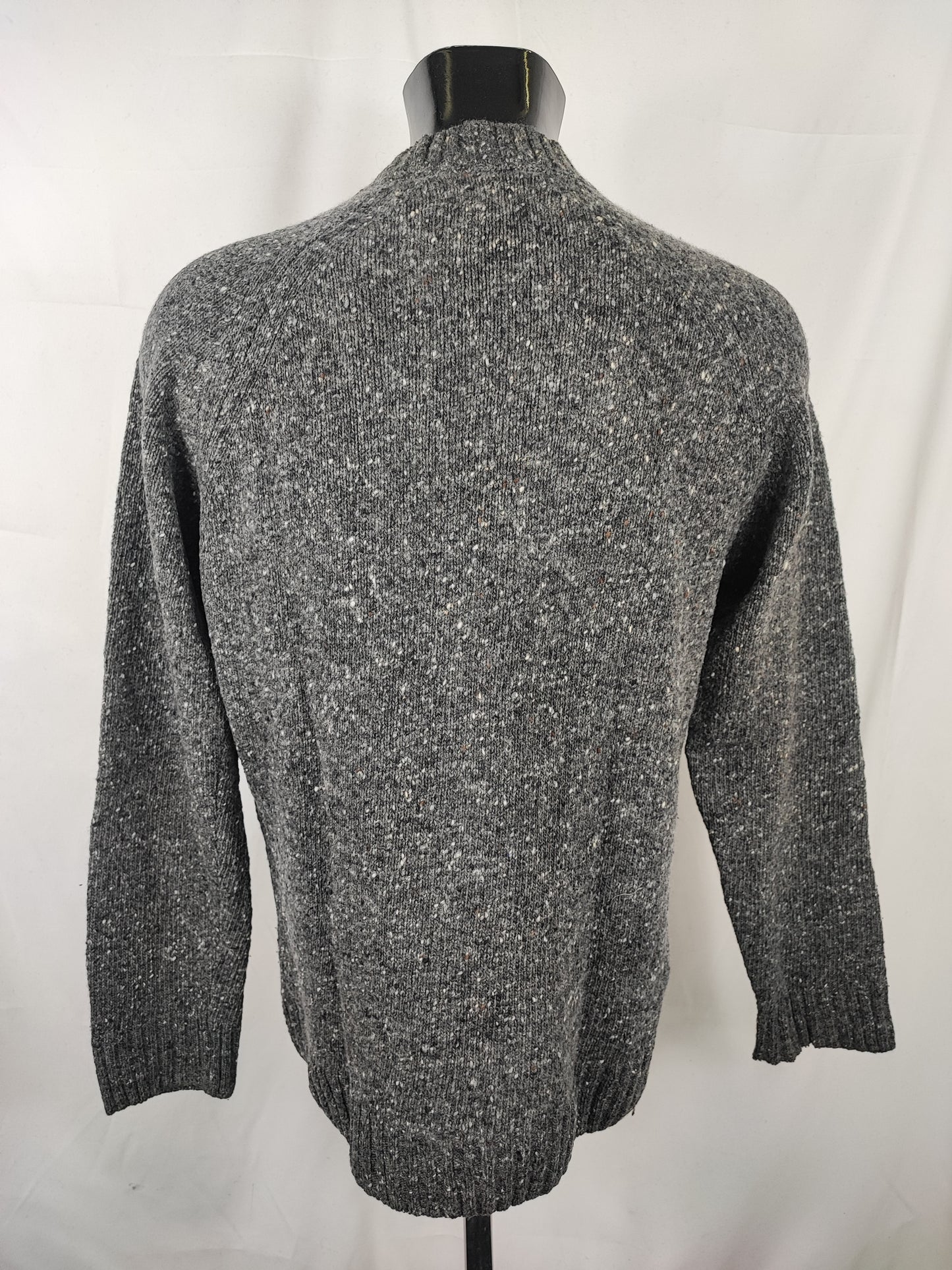 Maglione Barbour da uomo in lana grigio Medium- Man Grey Wool Jumper Size Medium