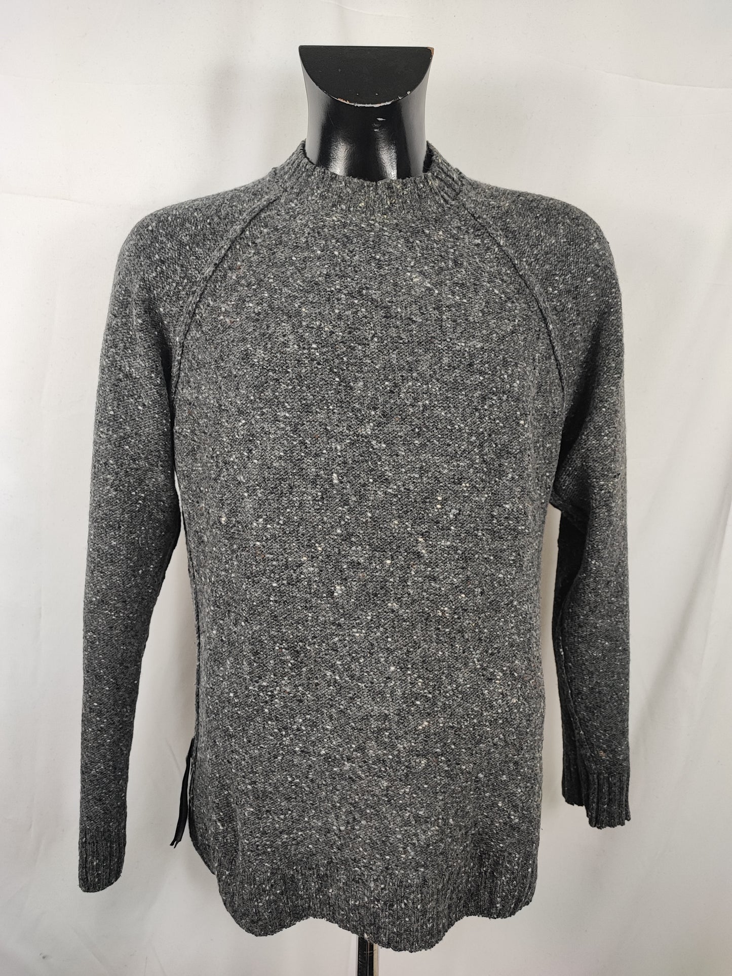 Maglione Barbour da uomo in lana grigio Medium- Man Grey Wool Jumper Size Medium