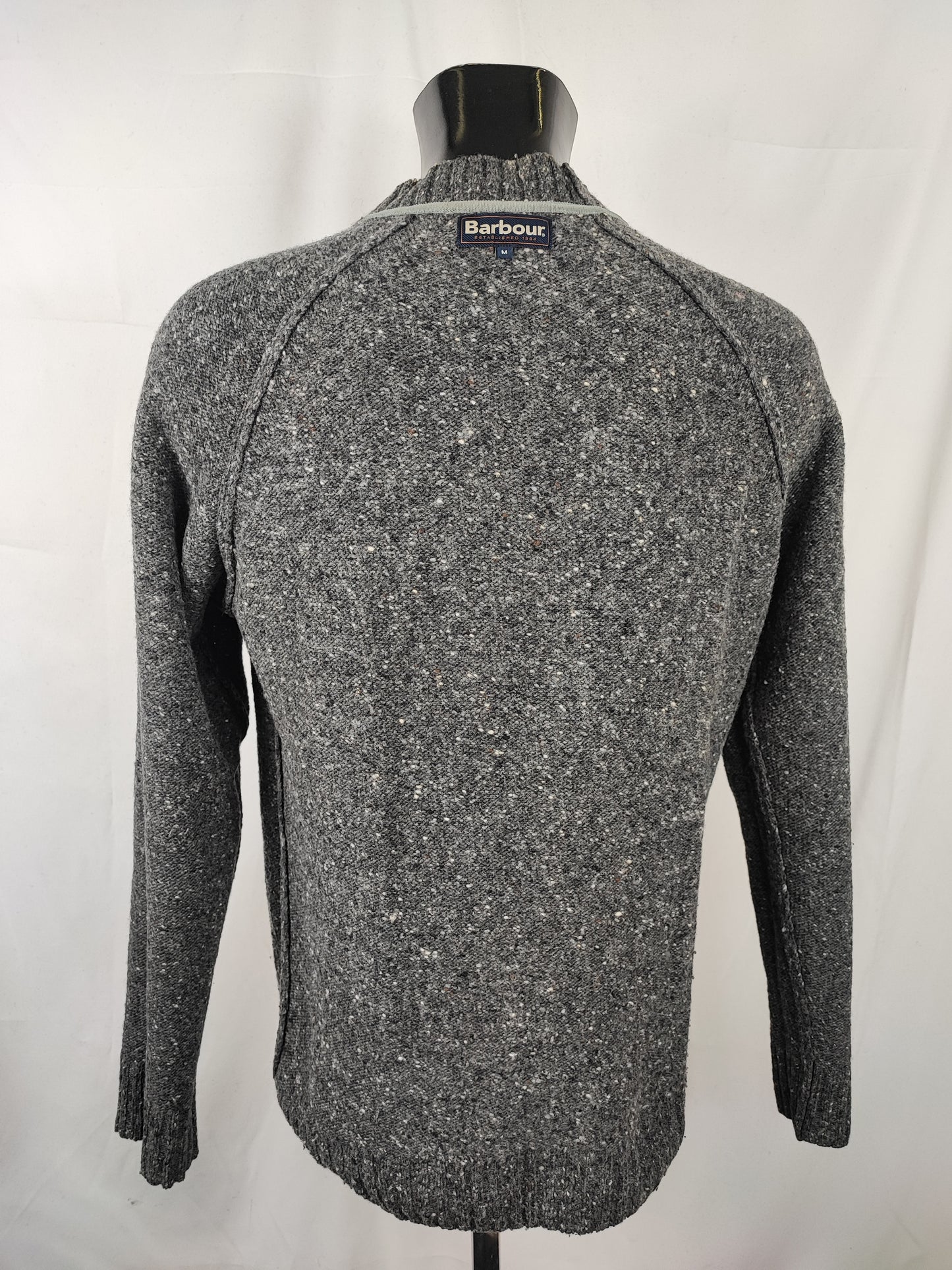 Maglione Barbour da uomo in lana grigio Medium- Man Grey Wool Jumper Size Medium
