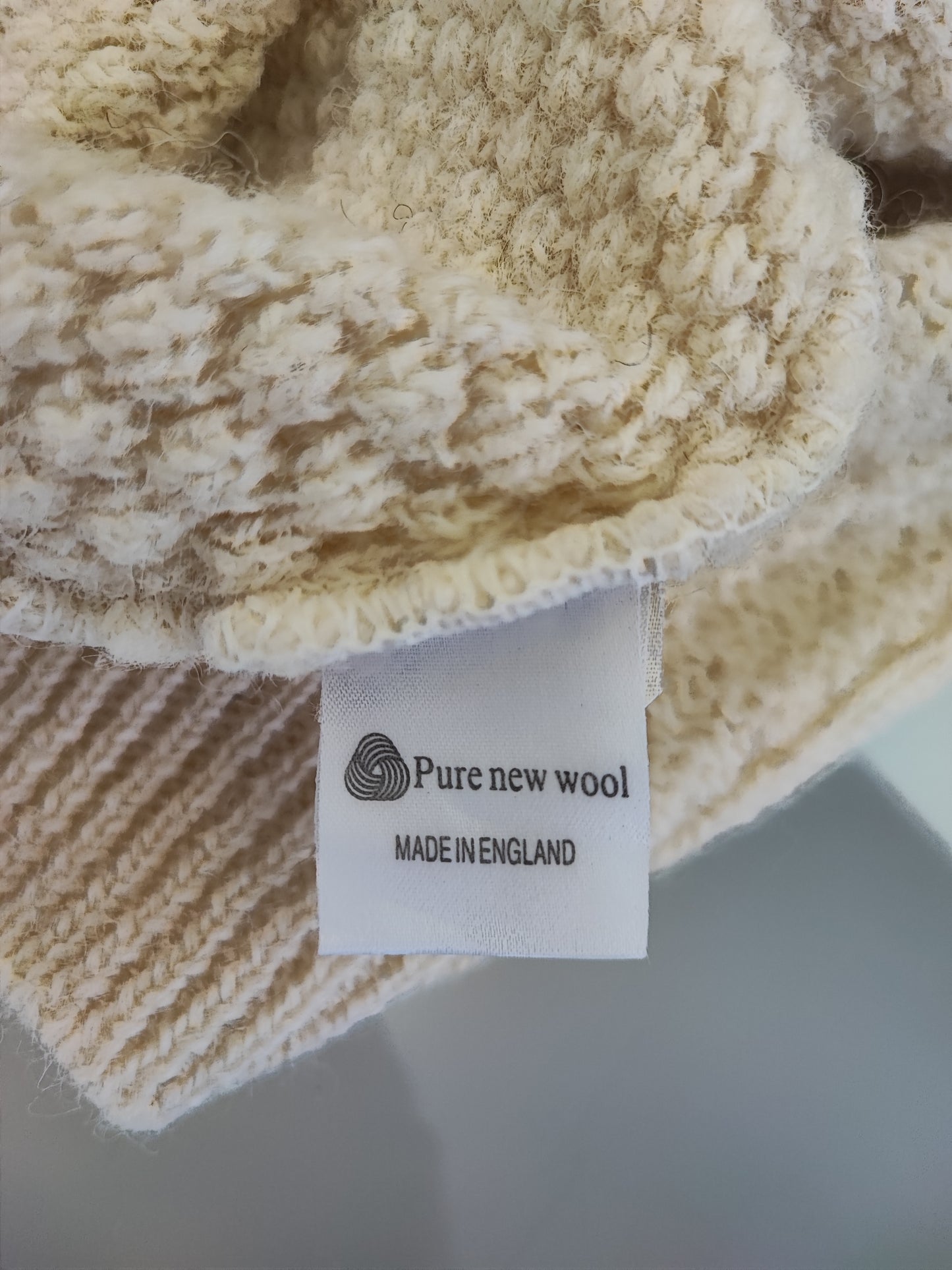 Maglione Barbour da uomo in lana panna C40 Medium- Man Cream Wool Jumper Size Medium