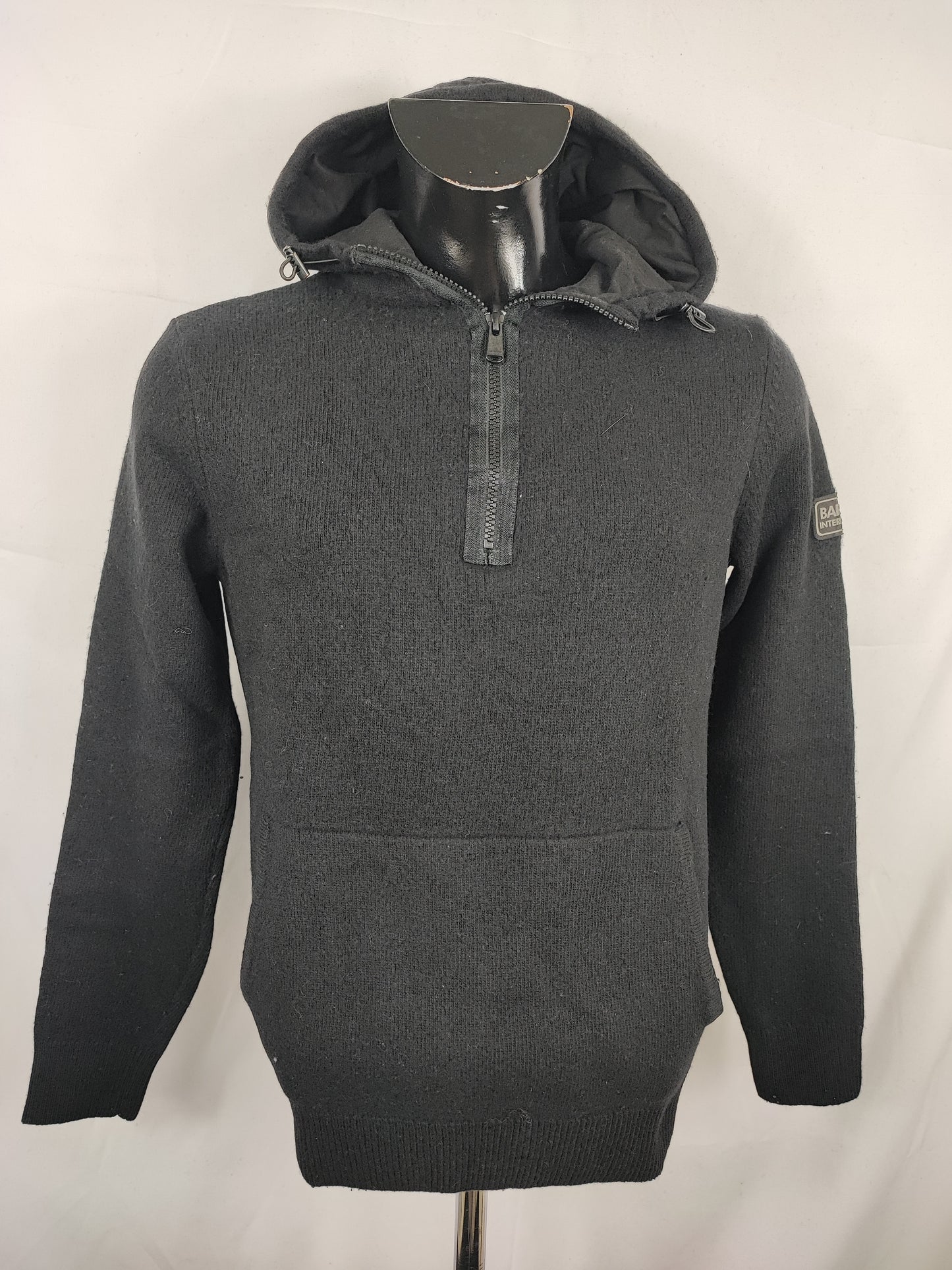Maglione Barbour da uomo in lana nero Medium- Man Black Wool Jumper Size Medium