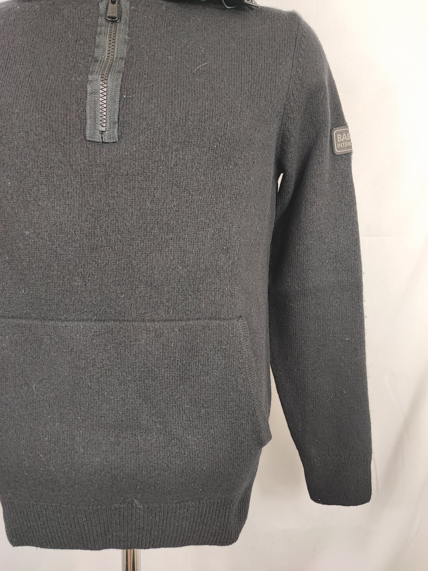 Maglione Barbour da uomo in lana nero Medium- Man Black Wool Jumper Size Medium