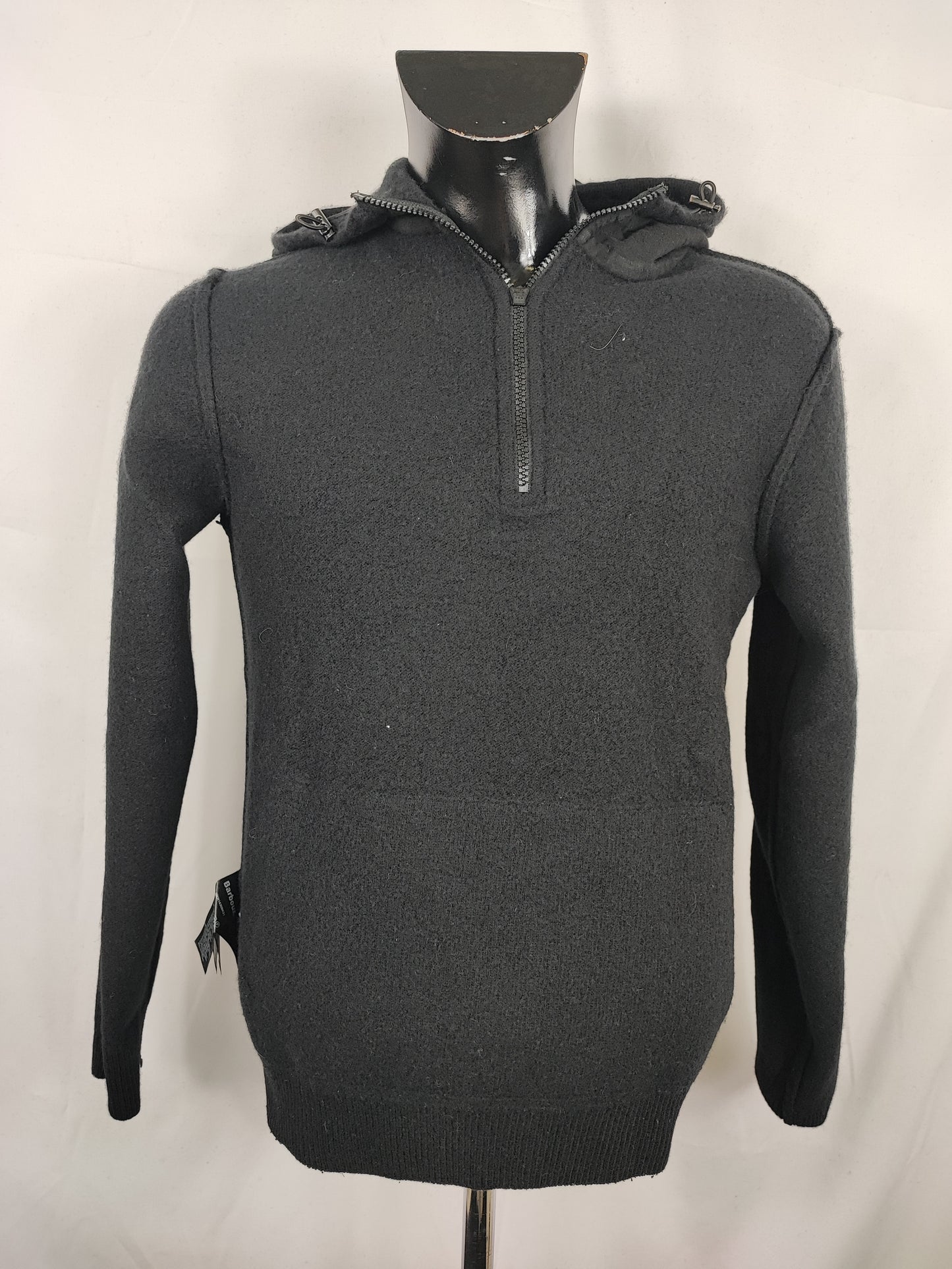 Maglione Barbour da uomo in lana nero Medium- Man Black Wool Jumper Size Medium