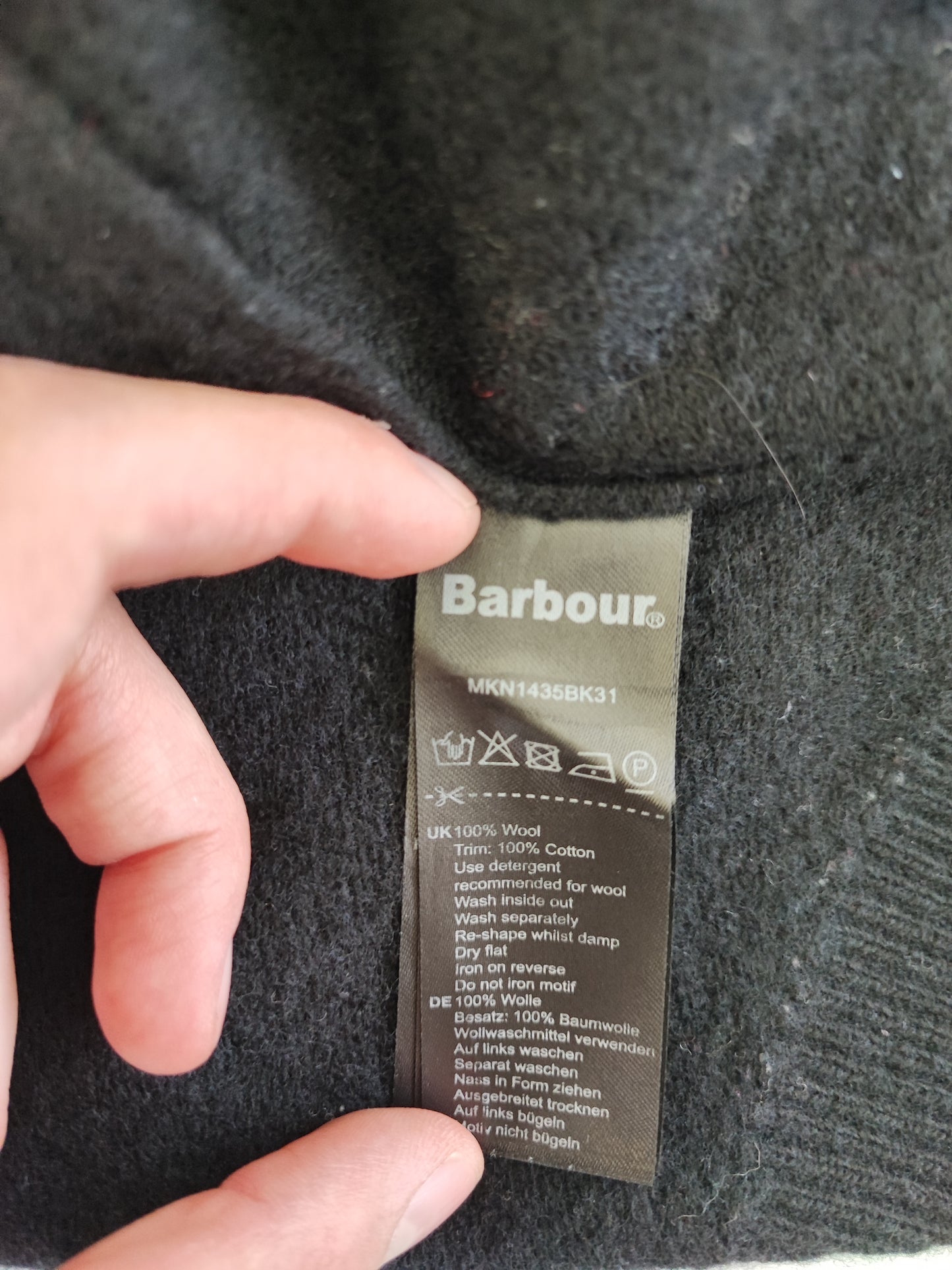 Maglione Barbour da uomo in lana nero Medium- Man Black Wool Jumper Size Medium