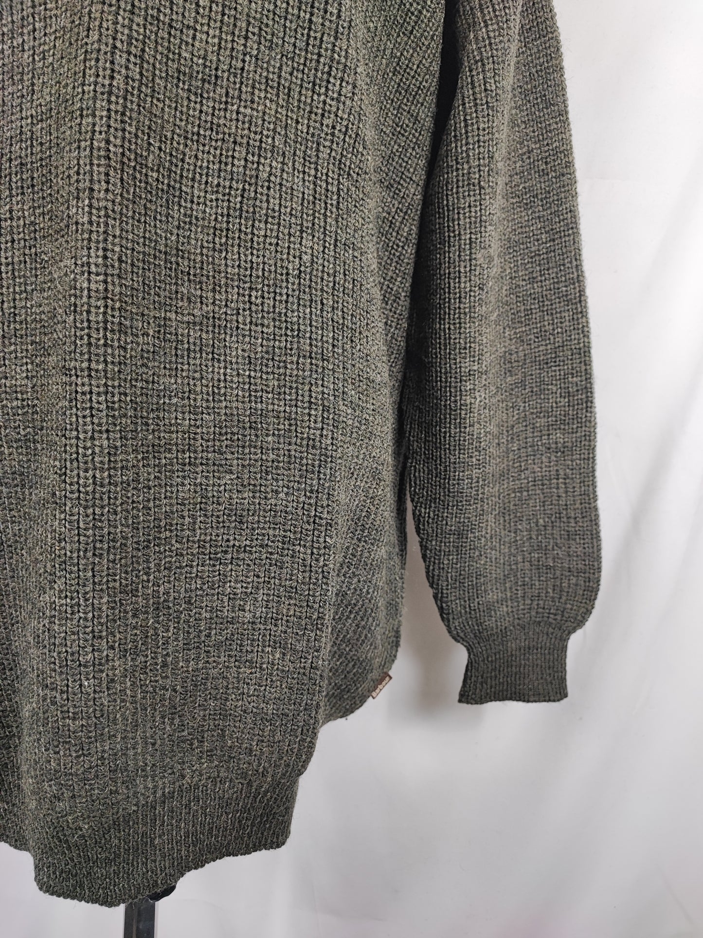 Maglione Barbour da uomo in lana verde scuro XXL- Man Green Wool Jumper Size XXLarge