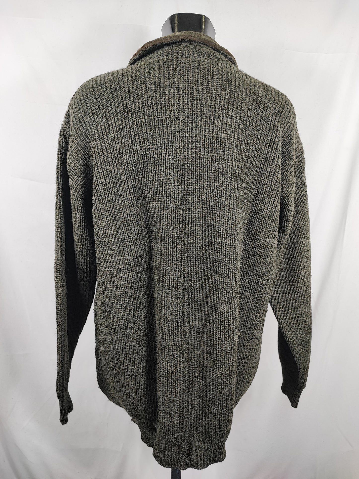 Maglione Barbour da uomo in lana verde scuro XXL- Man Green Wool Jumper Size XXLarge