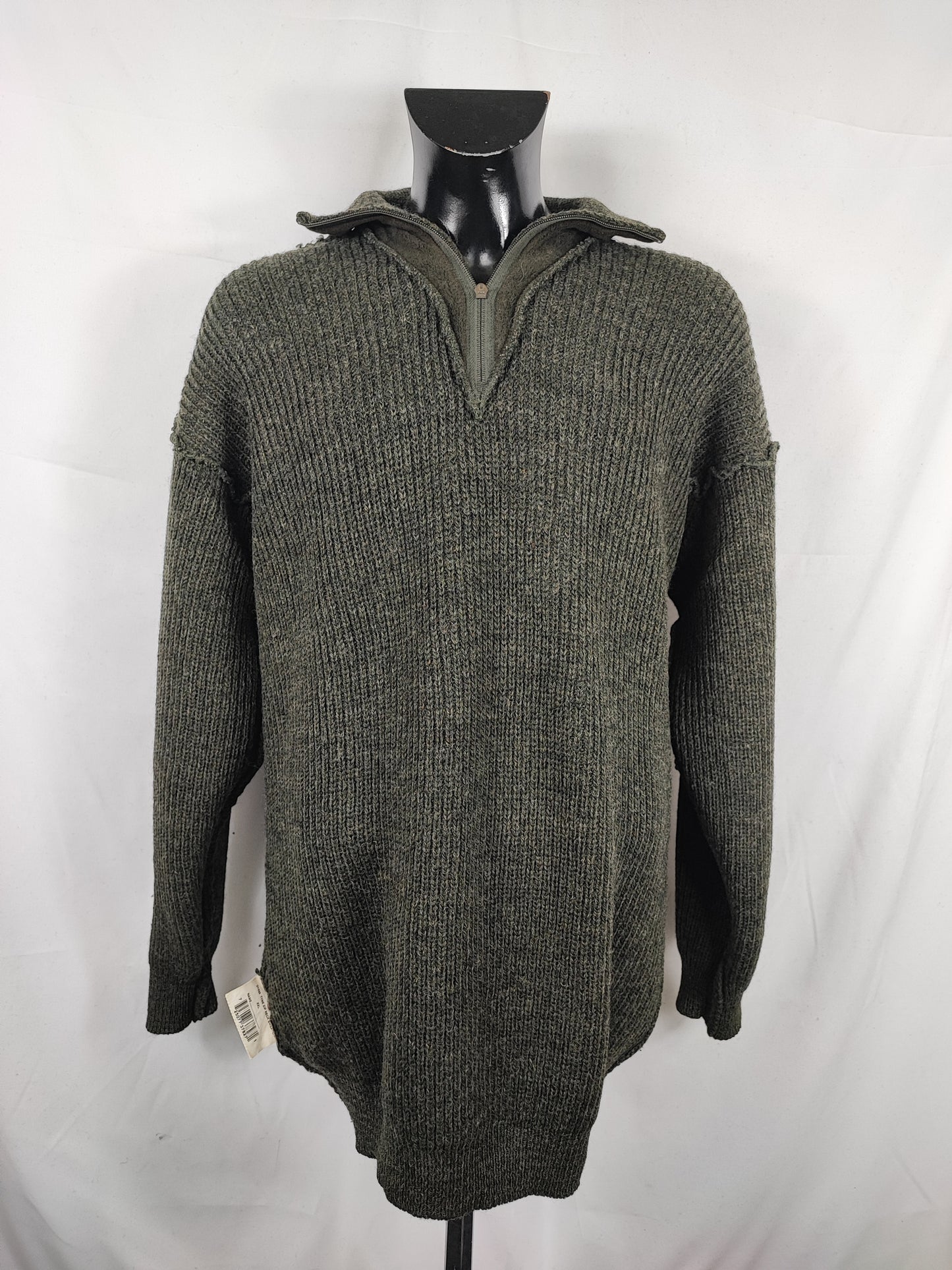 Maglione Barbour da uomo in lana verde scuro XXL- Man Green Wool Jumper Size XXLarge