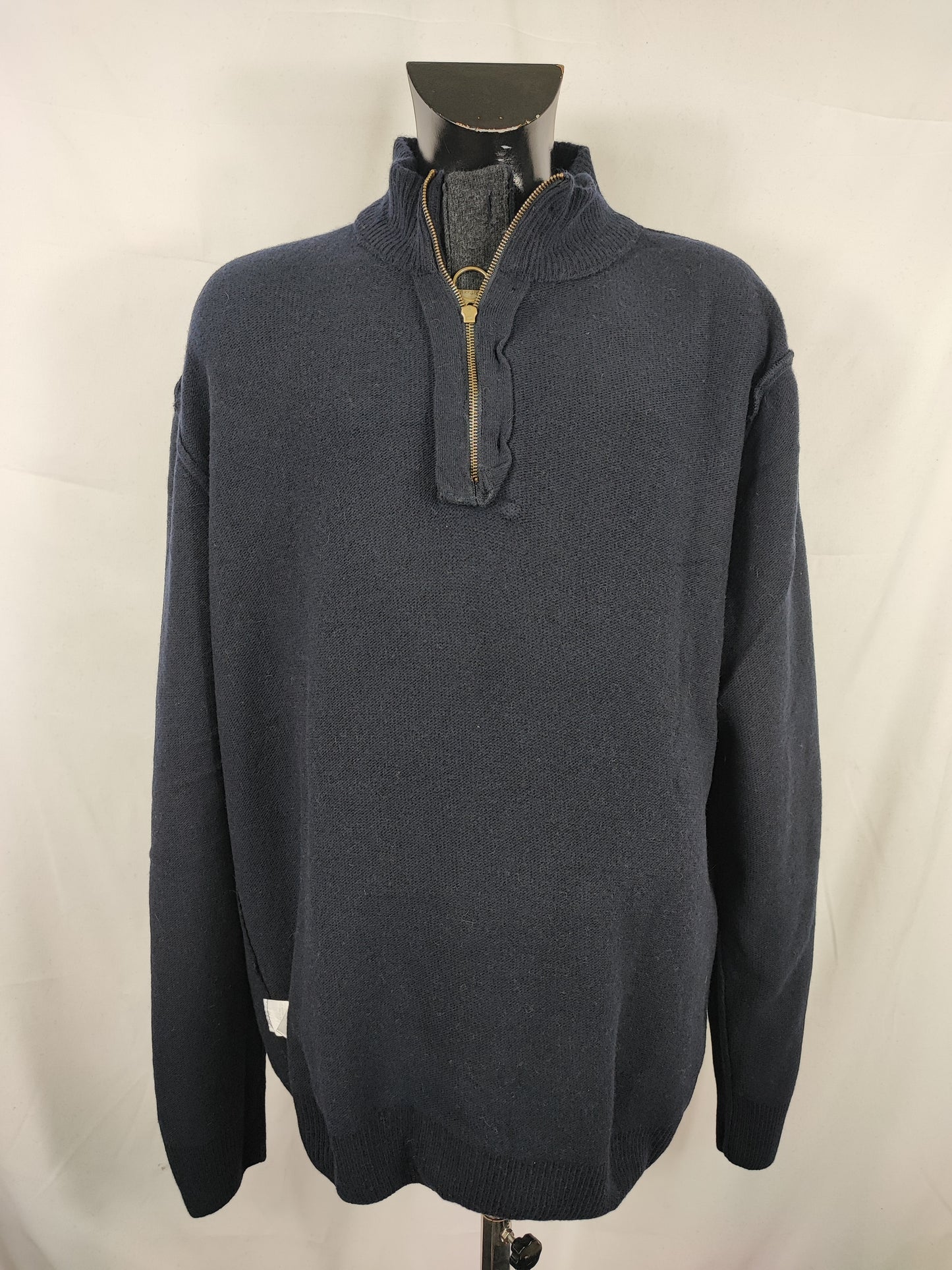 Maglione Barbour da uomo in lana blu XXL- Man Navy Wool Jumper Size XXLarge