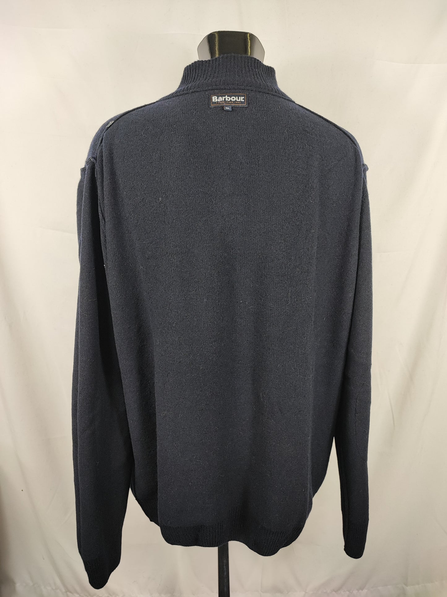 Maglione Barbour da uomo in lana blu XXL- Man Navy Wool Jumper Size XXLarge