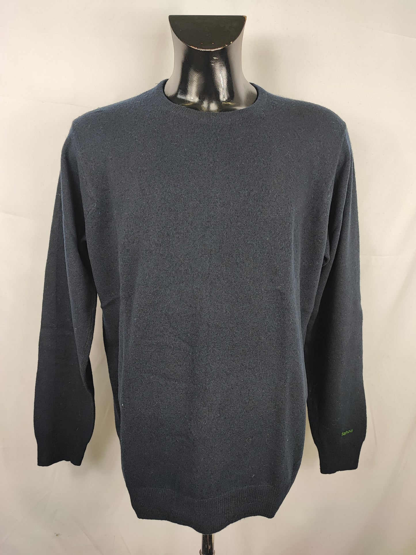 Maglione Barbour da uomo in lana blu XL- Man Navy Wool Jumper Size XLarge