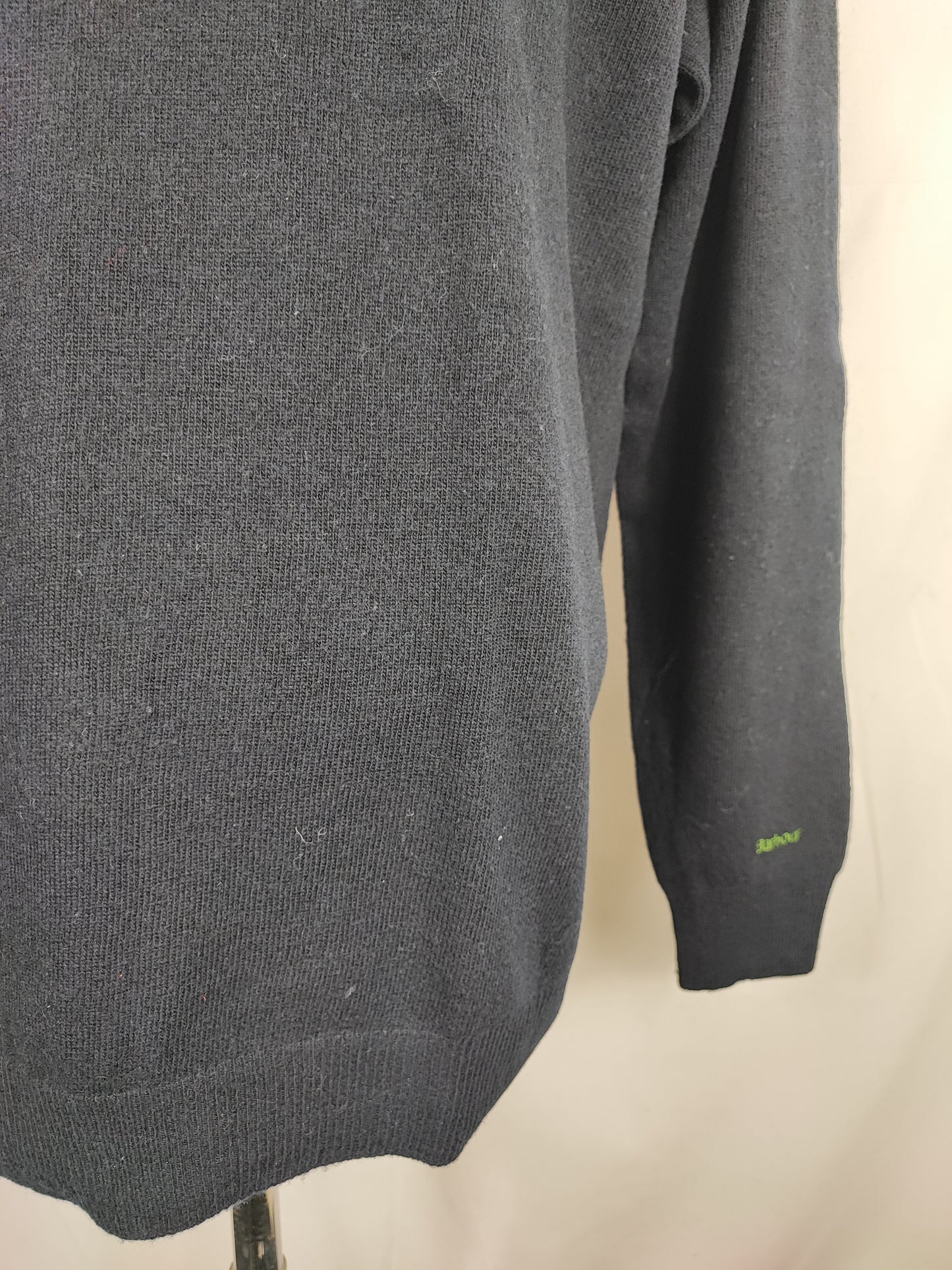 Maglione Barbour da uomo in lana blu XL- Man Navy Wool Jumper Size XLarge