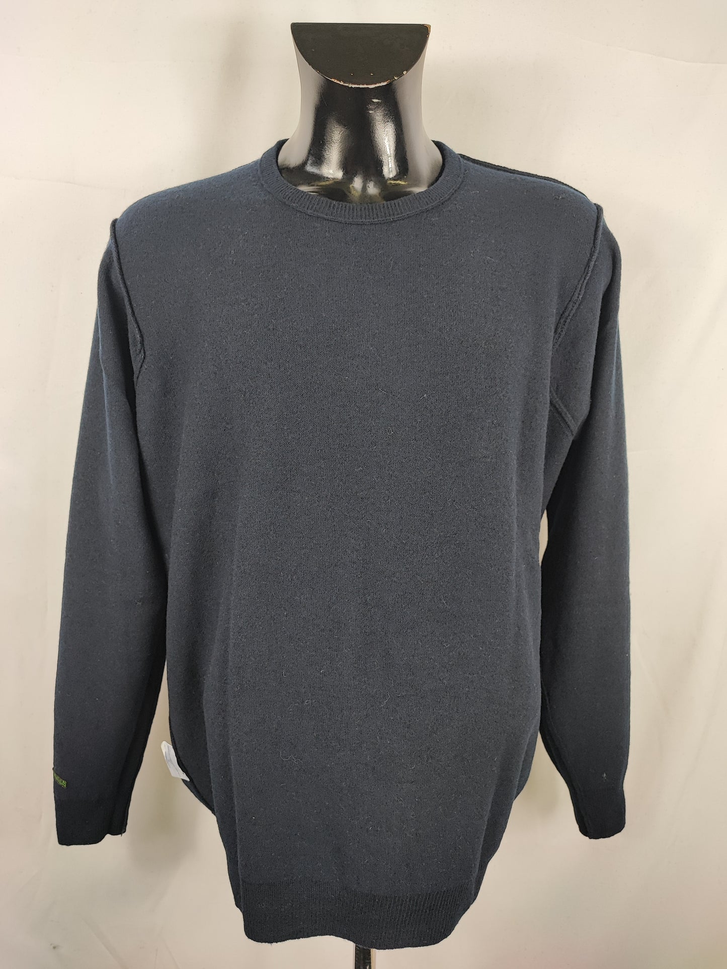 Maglione Barbour da uomo in lana blu XL- Man Navy Wool Jumper Size XLarge