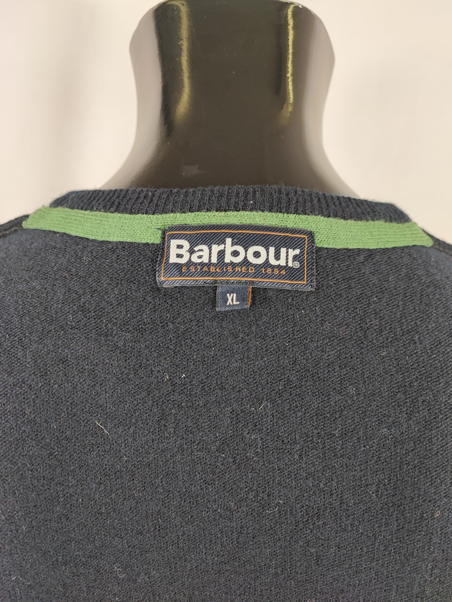 Maglione Barbour da uomo in lana blu XL- Man Navy Wool Jumper Size XLarge