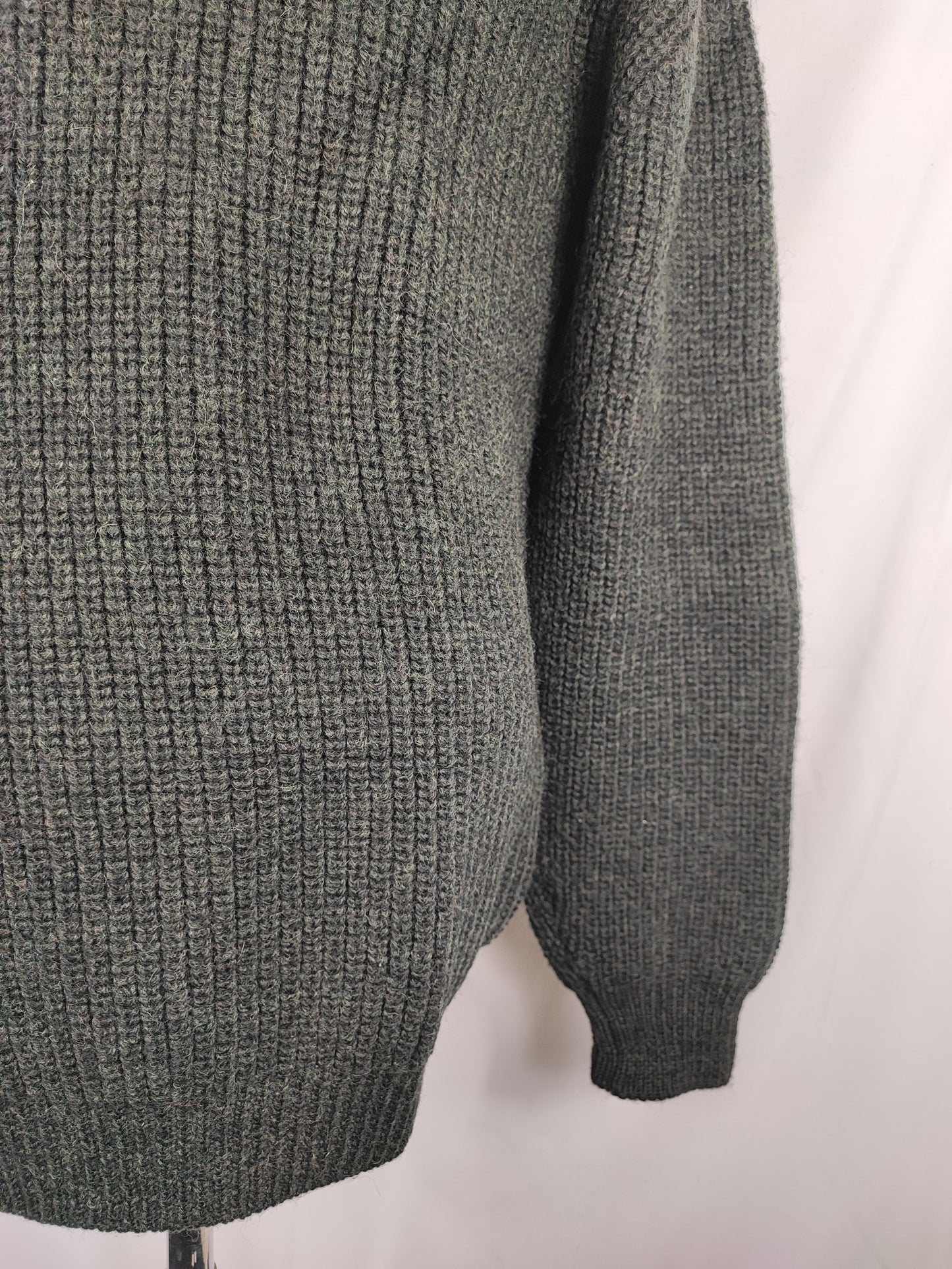 Maglione Barbour da uomo in lana verde Small- Man Olive Wool Jumper Size Small