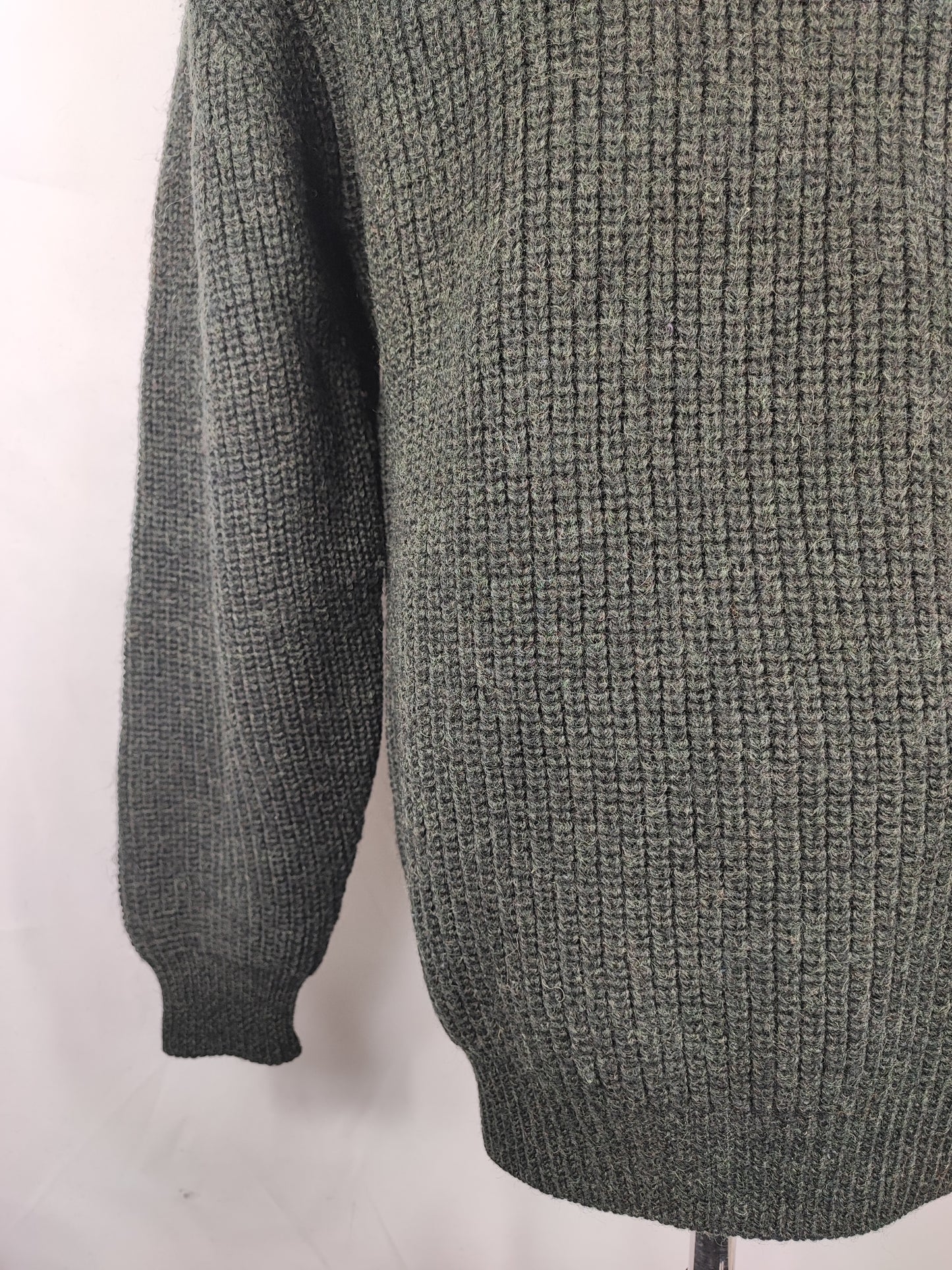 Maglione Barbour da uomo in lana verde Small- Man Olive Wool Jumper Size Small