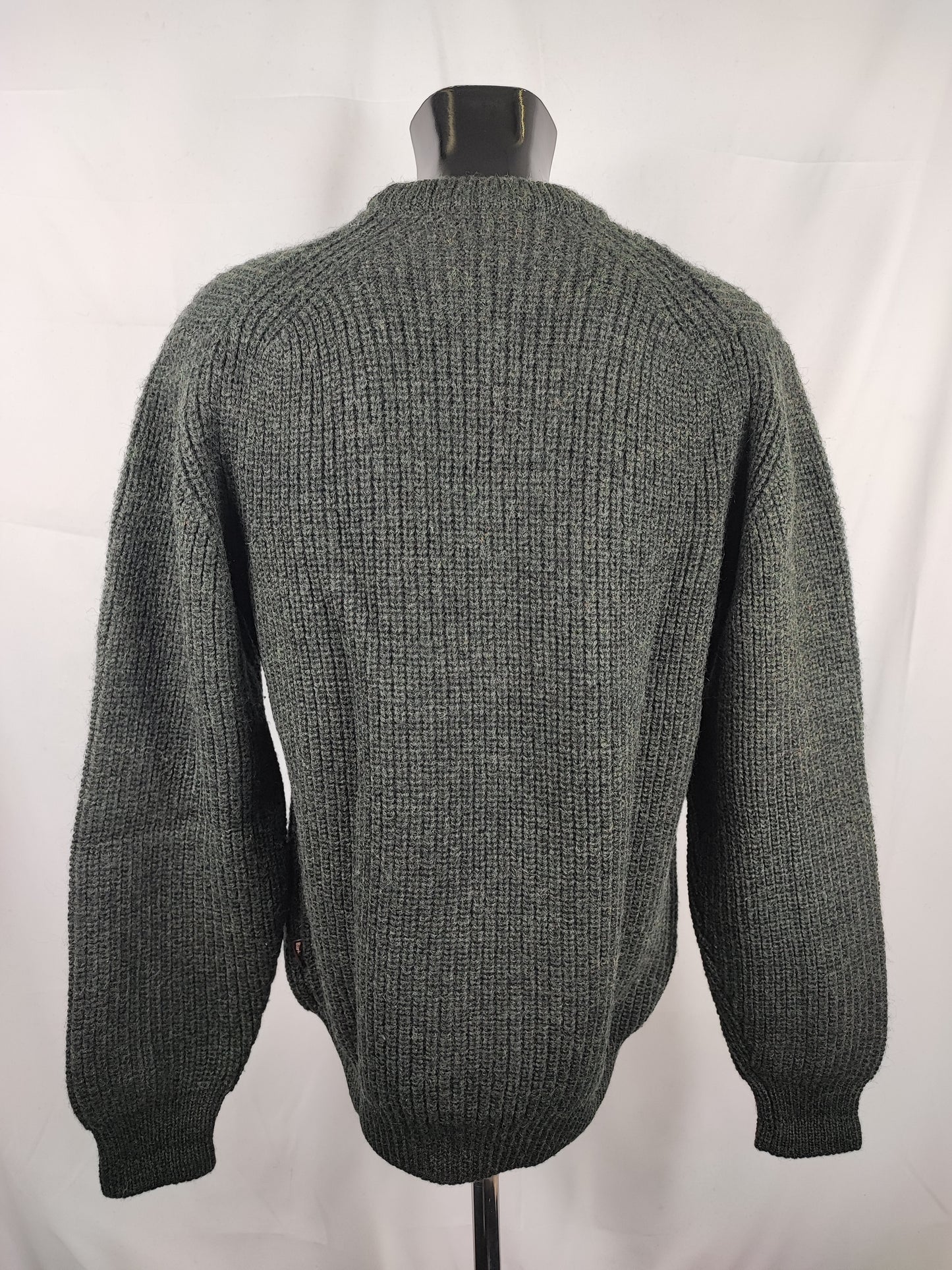 Maglione Barbour da uomo in lana verde Small- Man Olive Wool Jumper Size Small