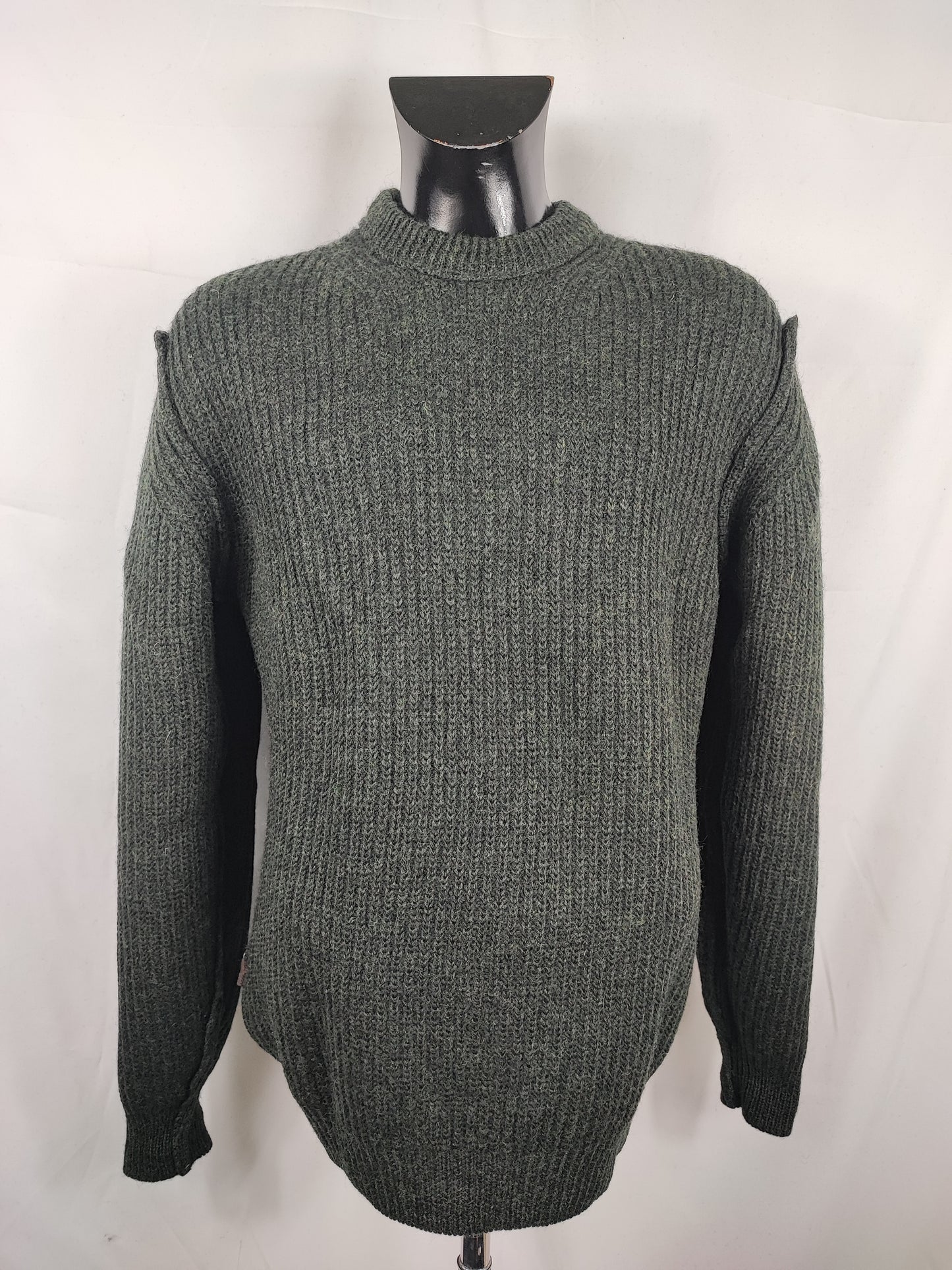 Maglione Barbour da uomo in lana verde Small- Man Olive Wool Jumper Size Small