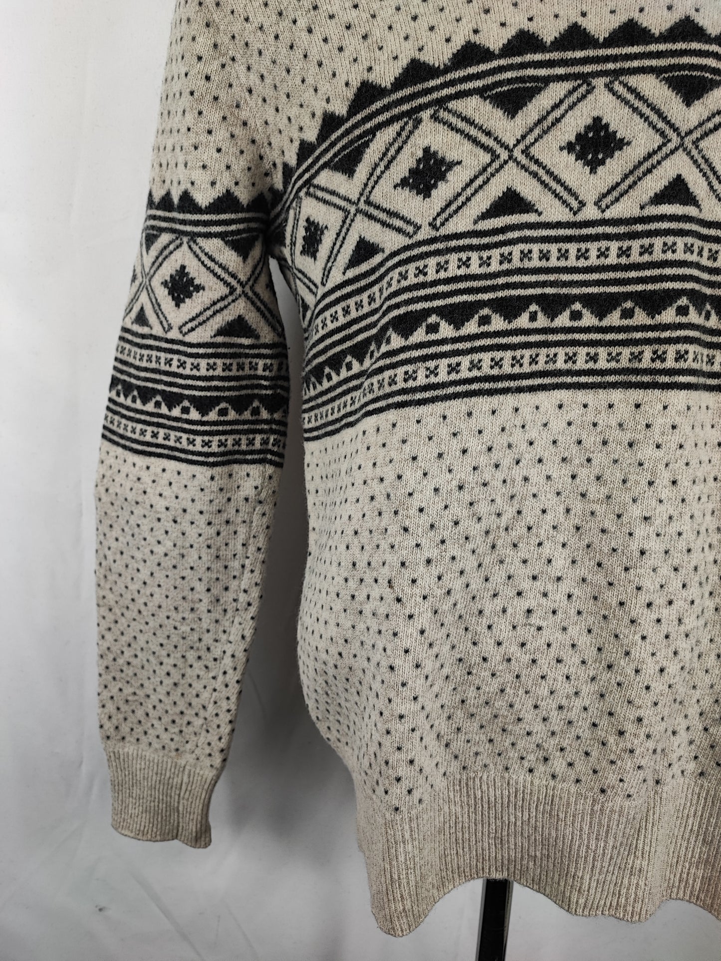 Maglione Barbour da uomo in lana beige Xlarge- Man Beige Wool Jumper Size Xlarge