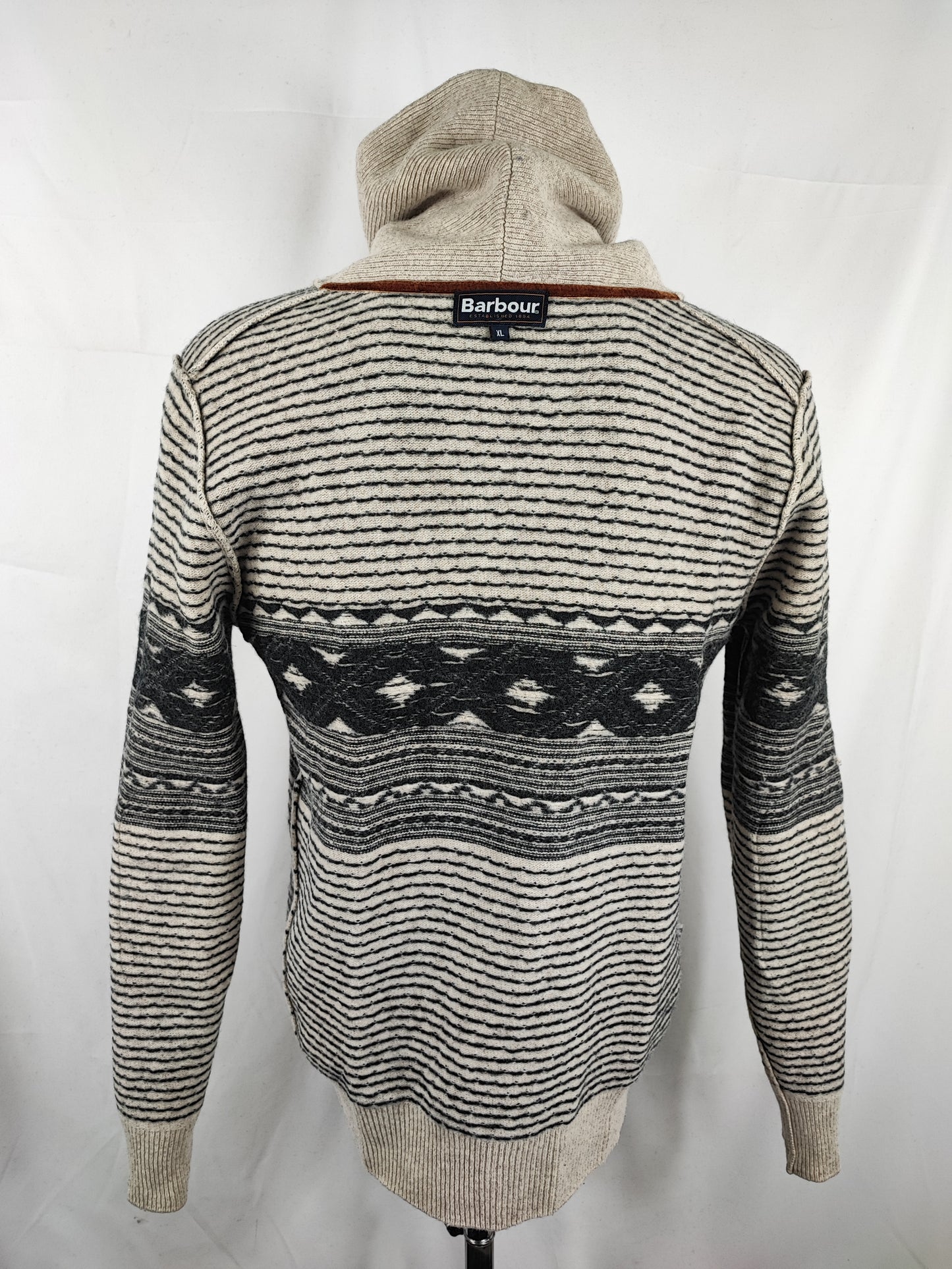 Maglione Barbour da uomo in lana beige Xlarge- Man Beige Wool Jumper Size Xlarge
