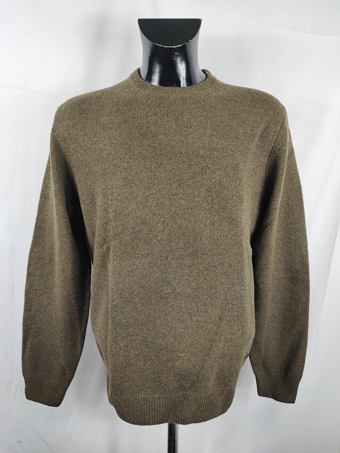 Maglione Barbour da uomo in lana verde Large - Man Olive Wool Jumper Size Large