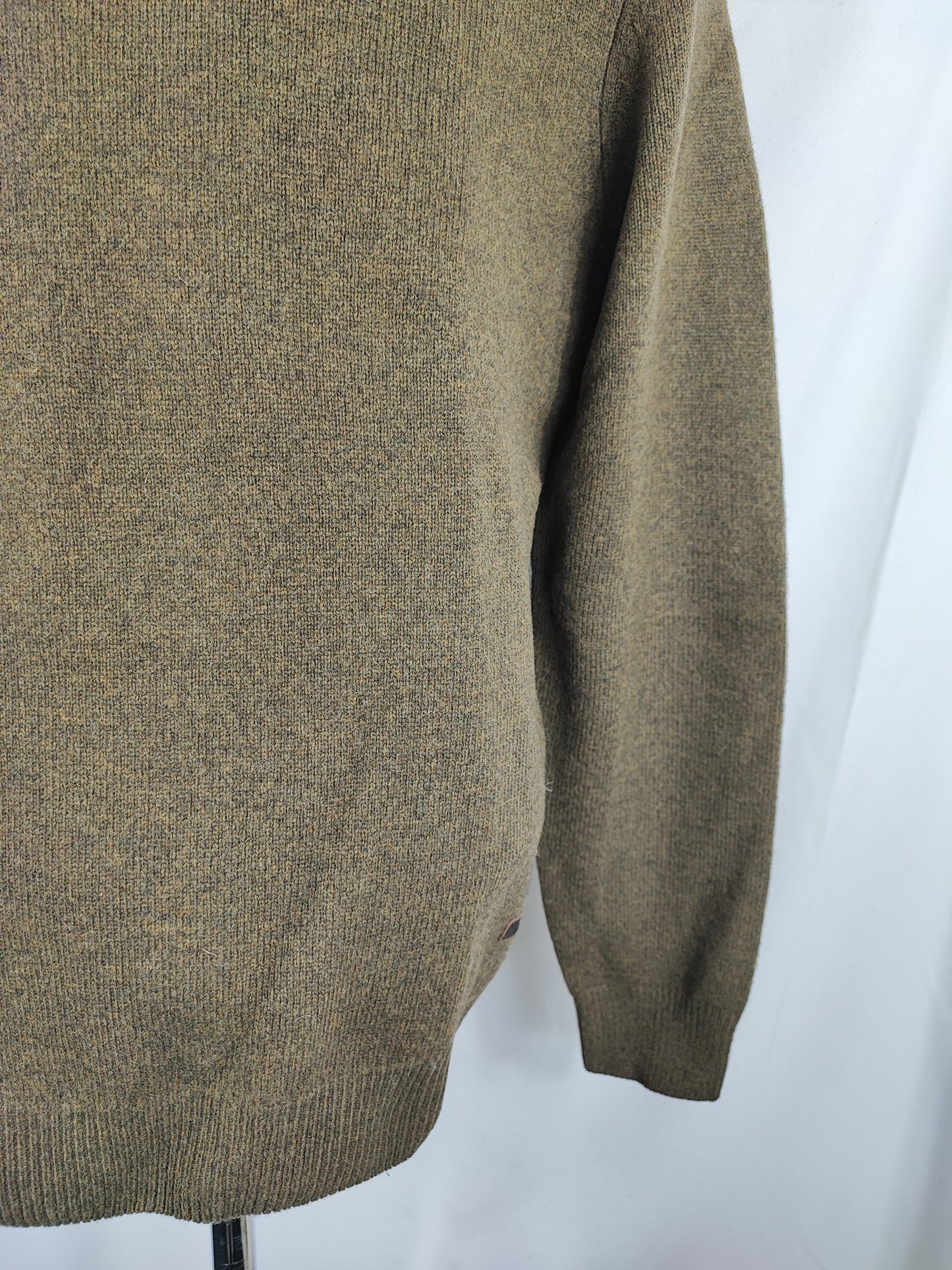 Maglione Barbour da uomo in lana verde Large - Man Olive Wool Jumper Size Large