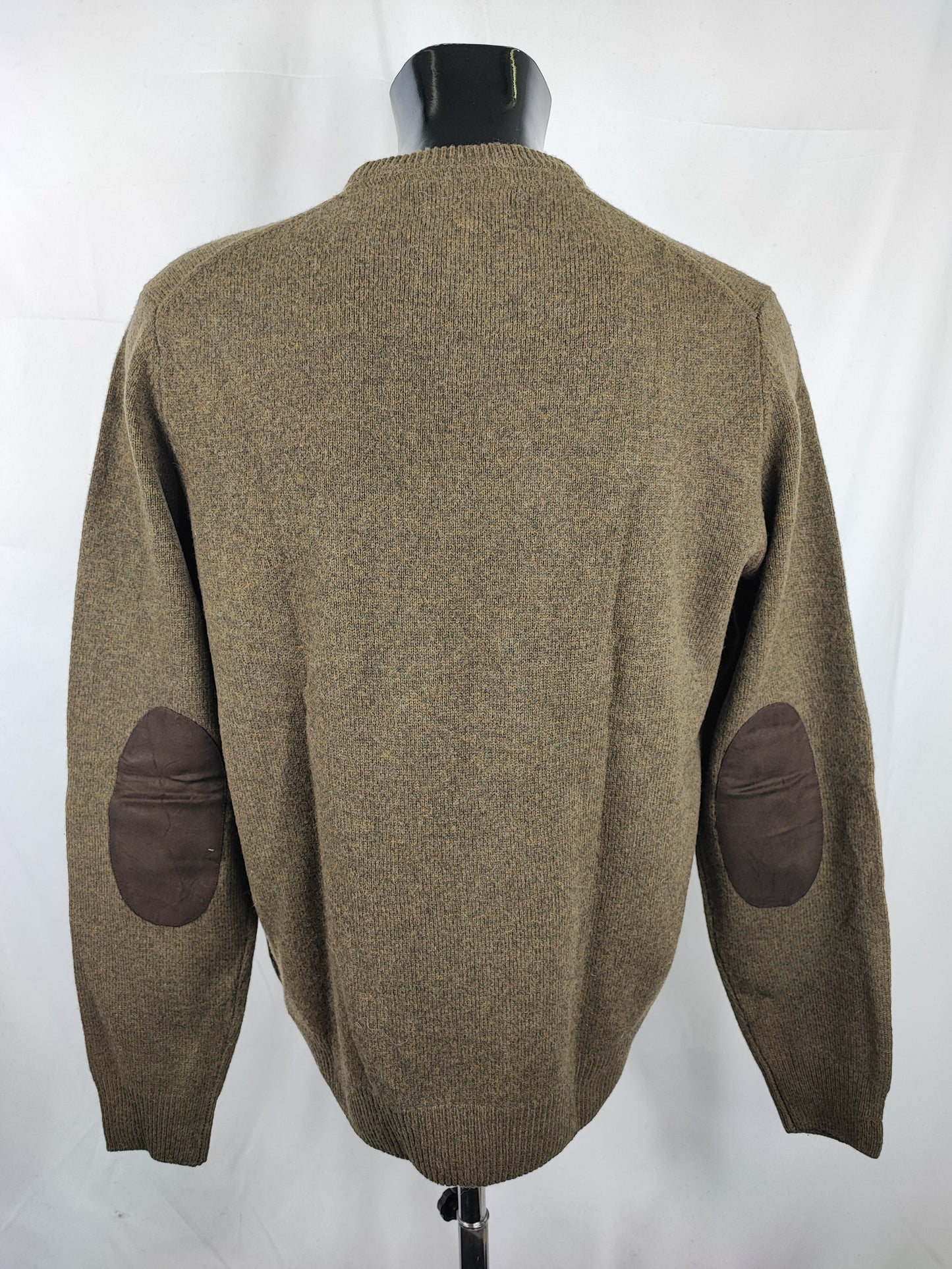Maglione Barbour da uomo in lana verde Large - Man Olive Wool Jumper Size Large