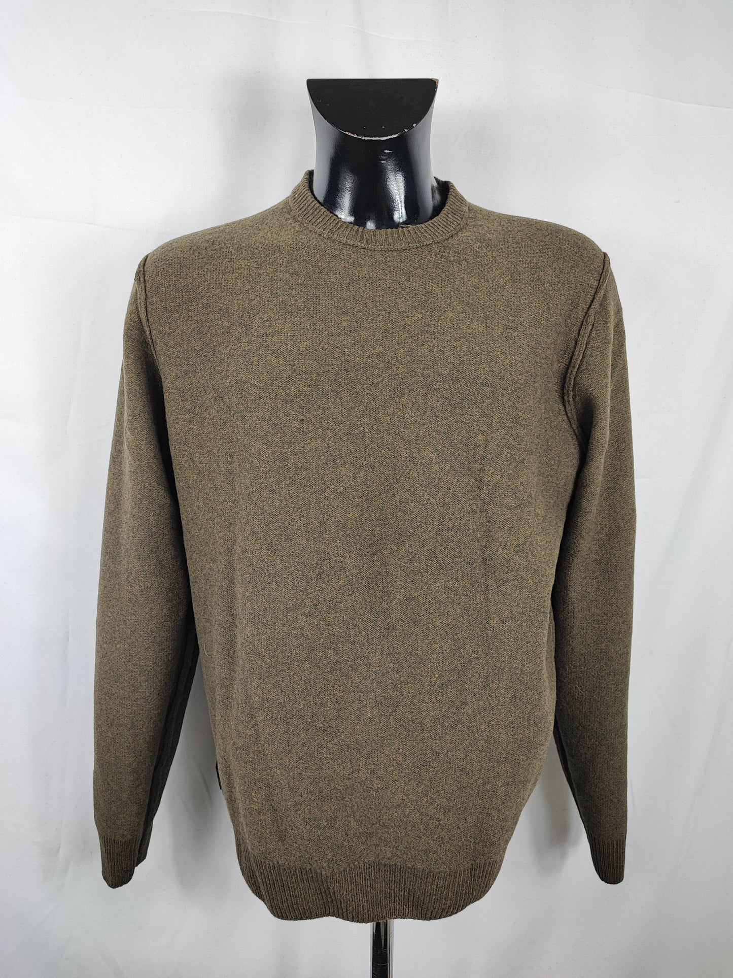 Maglione Barbour da uomo in lana verde Large - Man Olive Wool Jumper Size Large