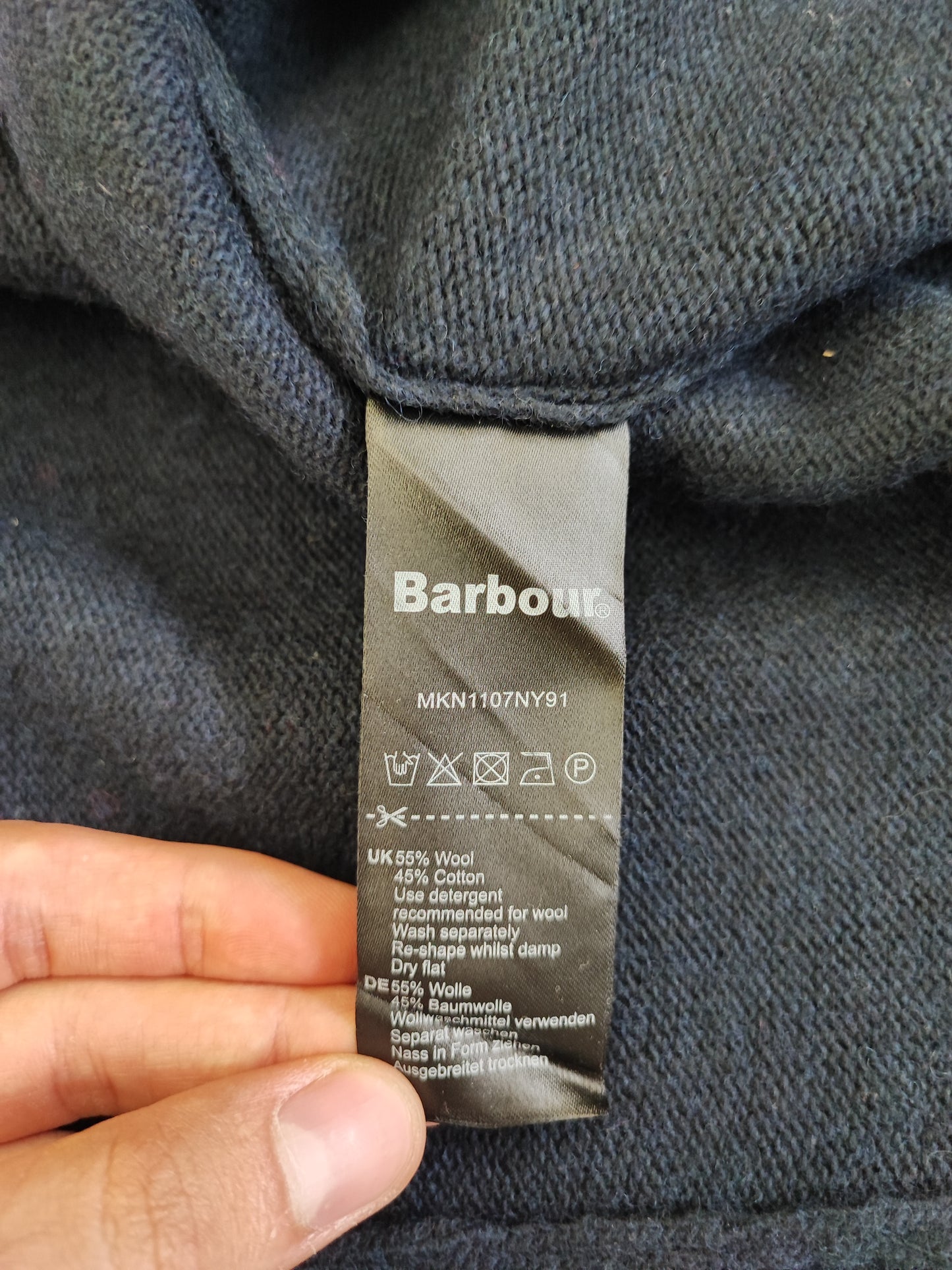 Maglione Barbour Blu In lana Small- Man Wool Navy Jumper Size Small