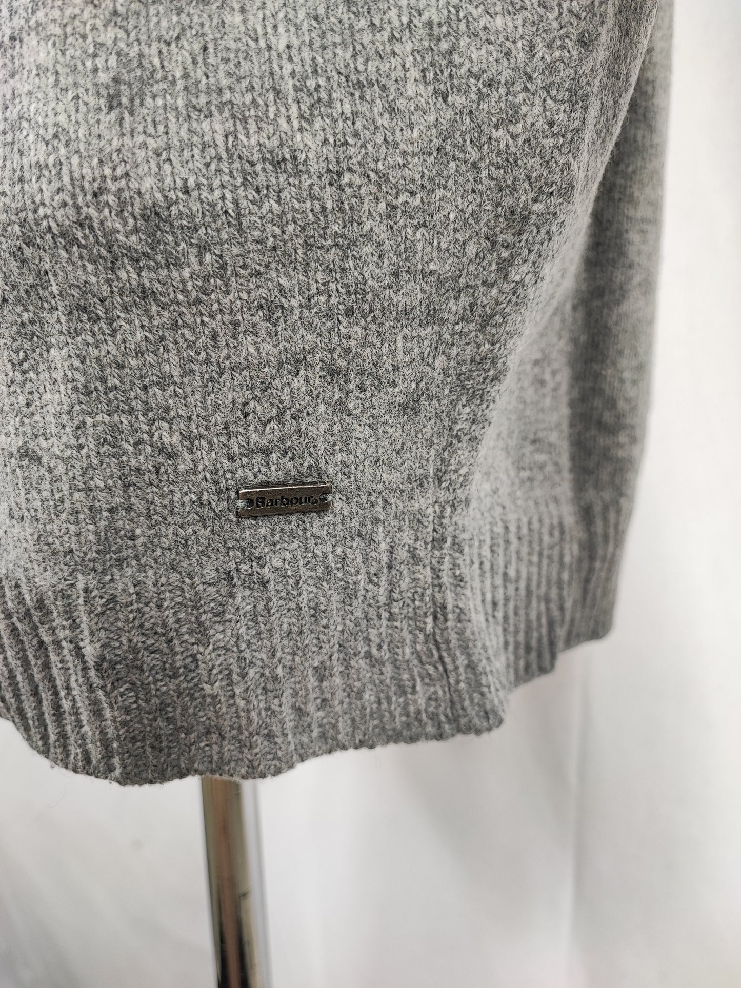 Maglione Barbour da uomo in lana grigio Medium- Man Grey Jumper Size Medium