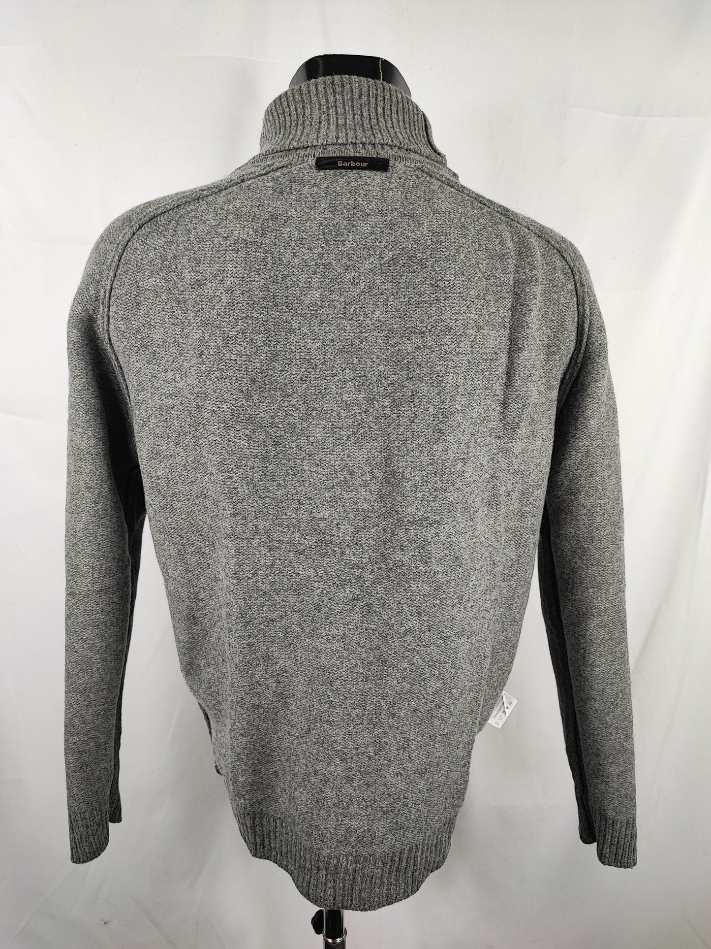Maglione Barbour da uomo in lana grigio Medium- Man Grey Jumper Size Medium